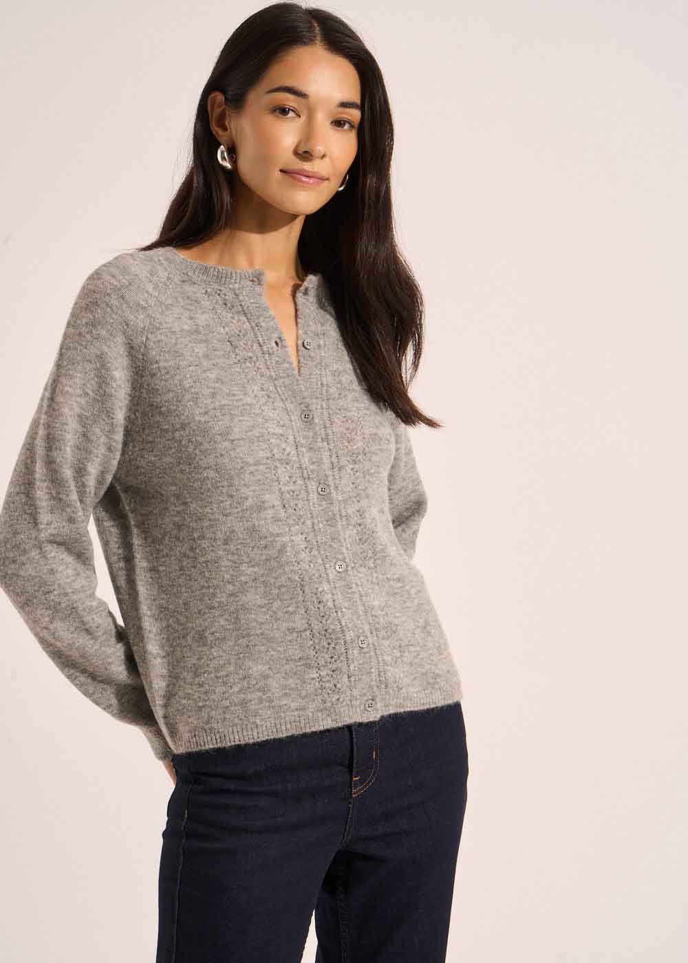 GABY Embroidered round-neck cardigan - 1 - Sud Express - Sud Express