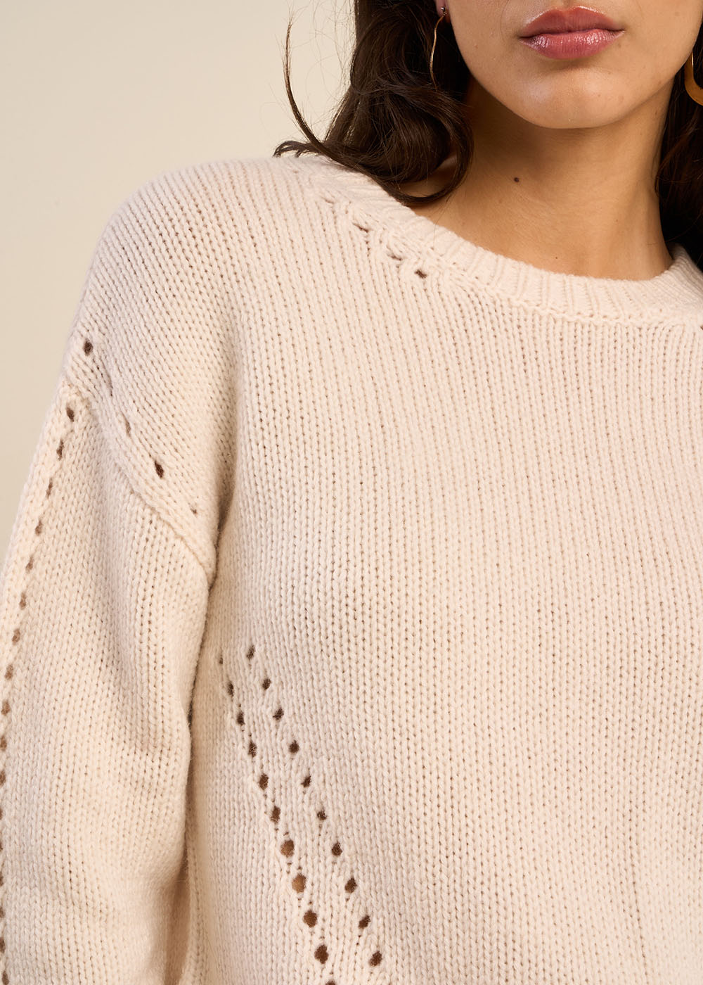 MASPER Round-neck sweater in fancy knitwear - 2 - Sud Express - Sud Express