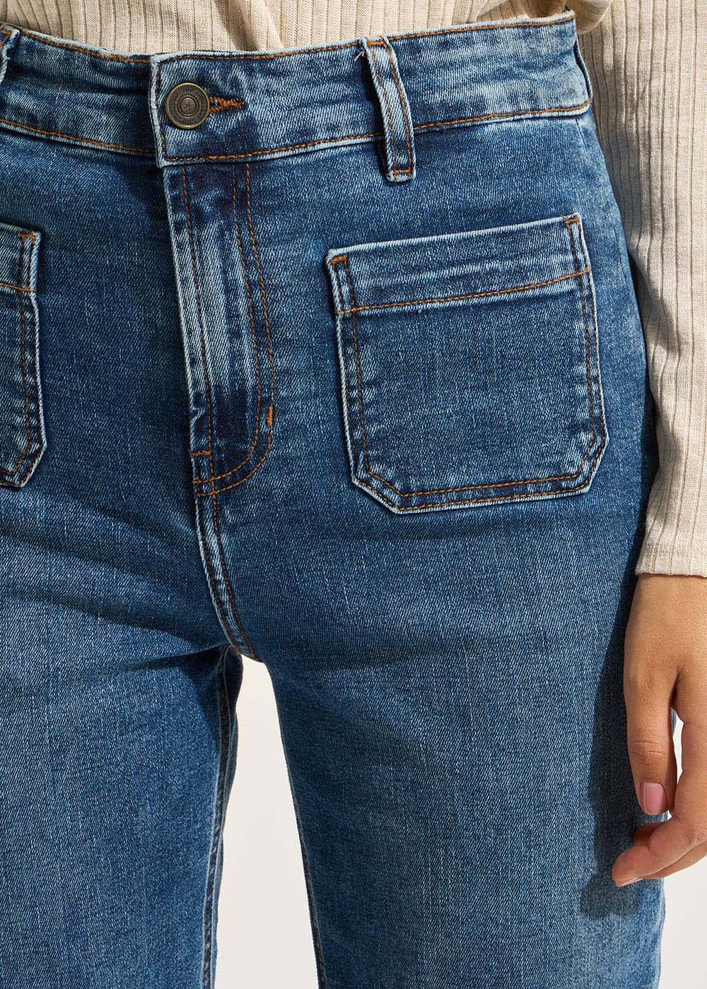 STACY Wide-leg jeans with cuffs and high waist - 2 - Sud Express - Sud Express