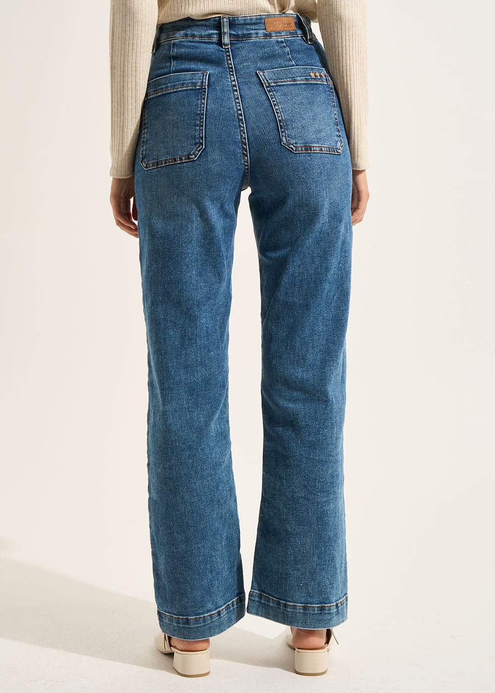 STACY Wide-leg jeans with cuffs and high waist - 3 - Sud Express - Sud Express