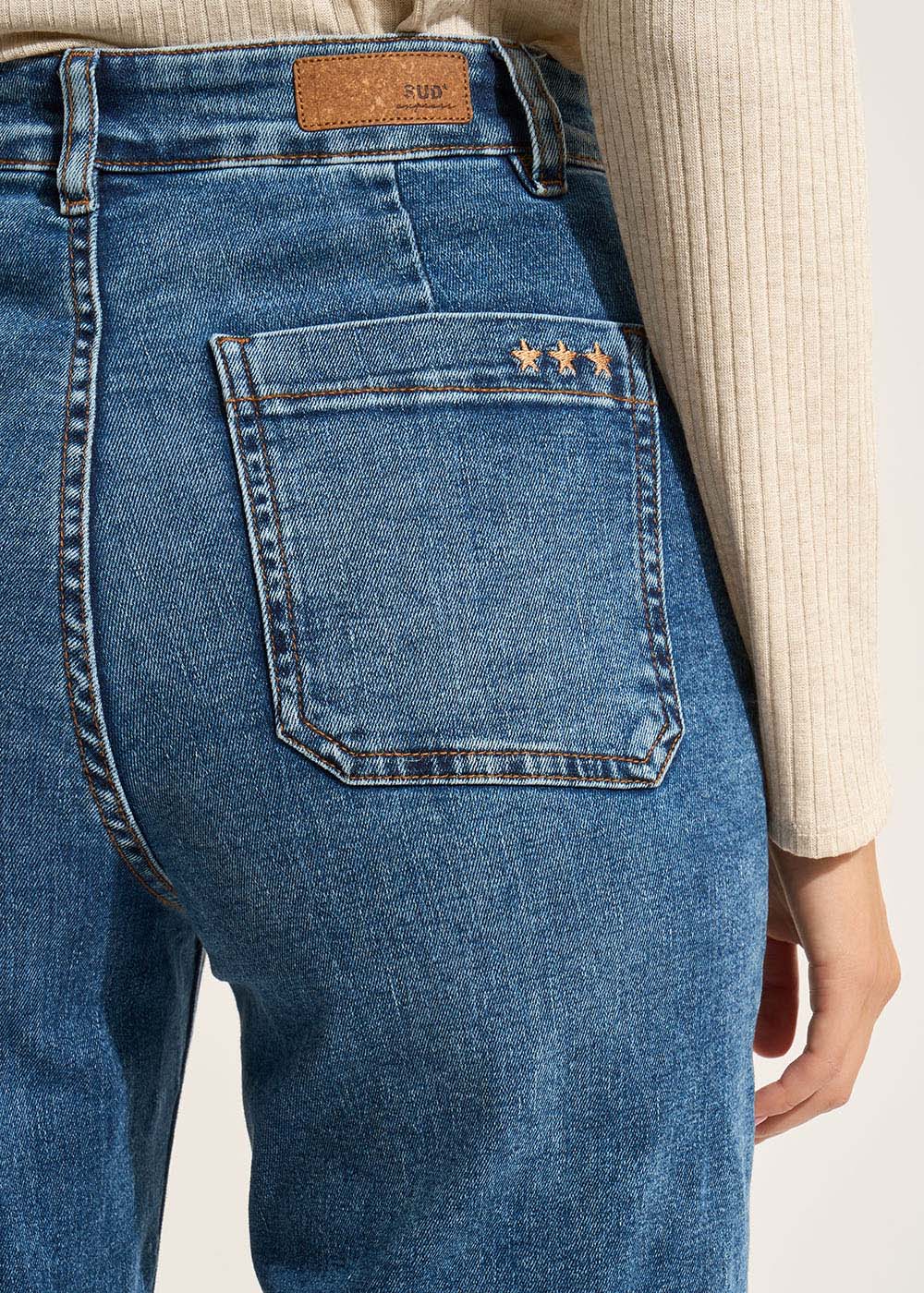 STACY Wide-leg jeans with cuffs and high waist - 4 - Sud Express - Sud Express