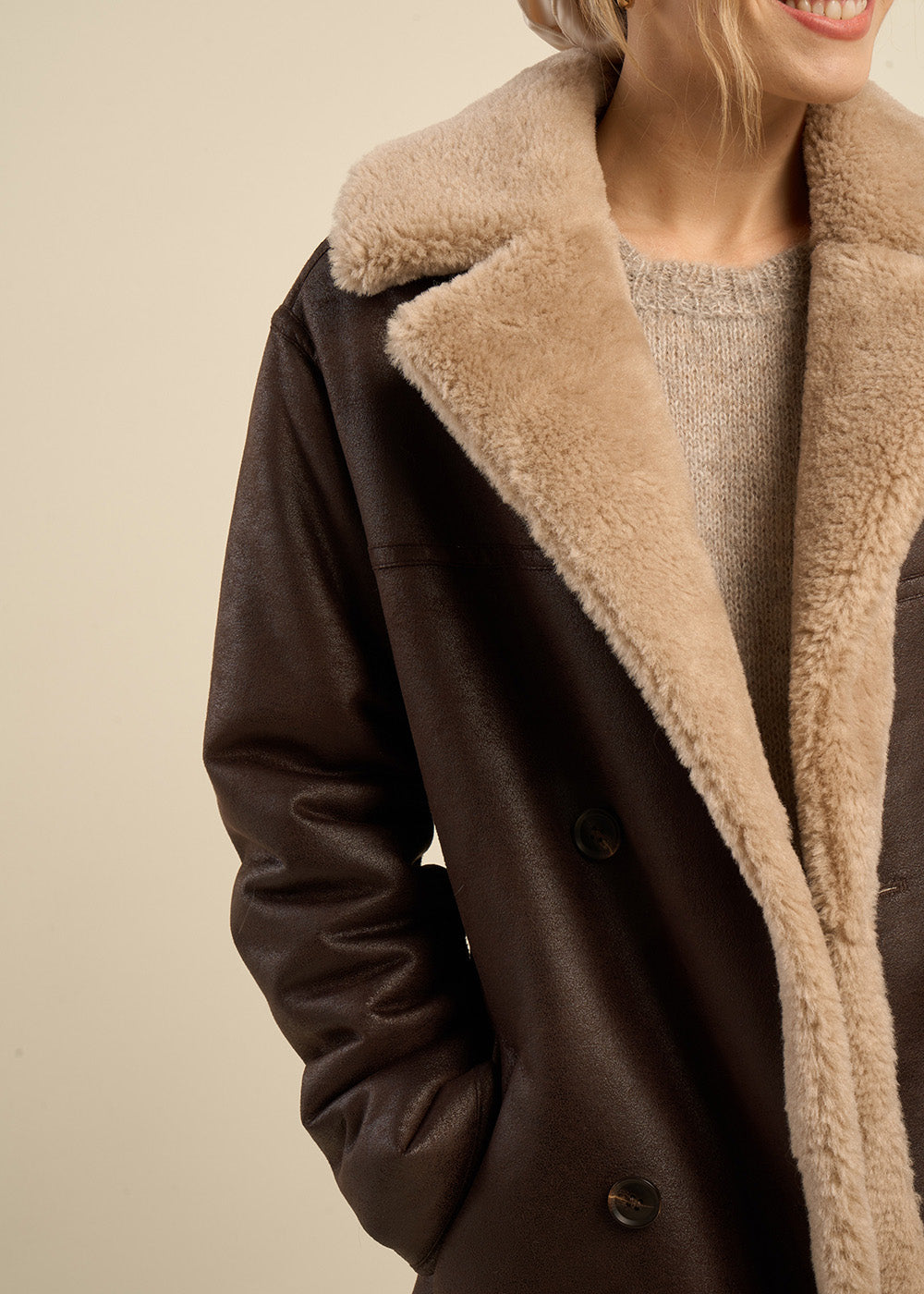 MANATHAN Long faux fur coat - 2 - Sud Express - Sud Express
