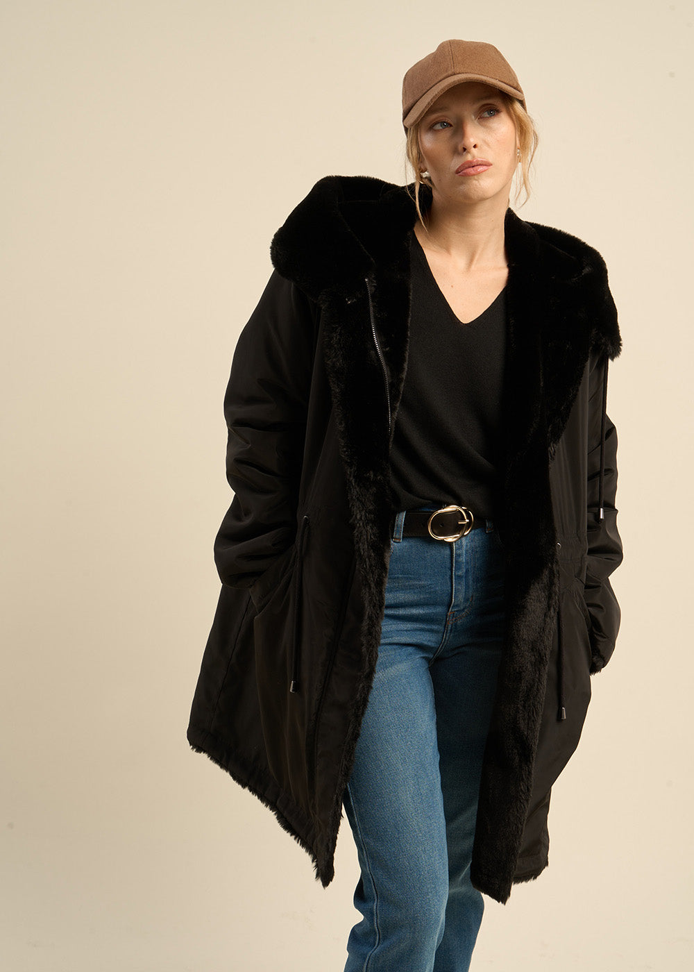 Reversible bi-material parka - Sud Express - 5 - Sud Express