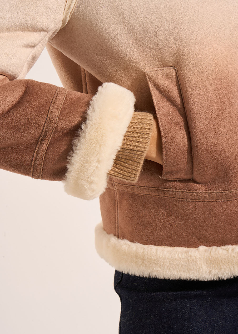 MONBLANC Deep dye jacket in faux shearling - 2 - Sud Express - Sud Express