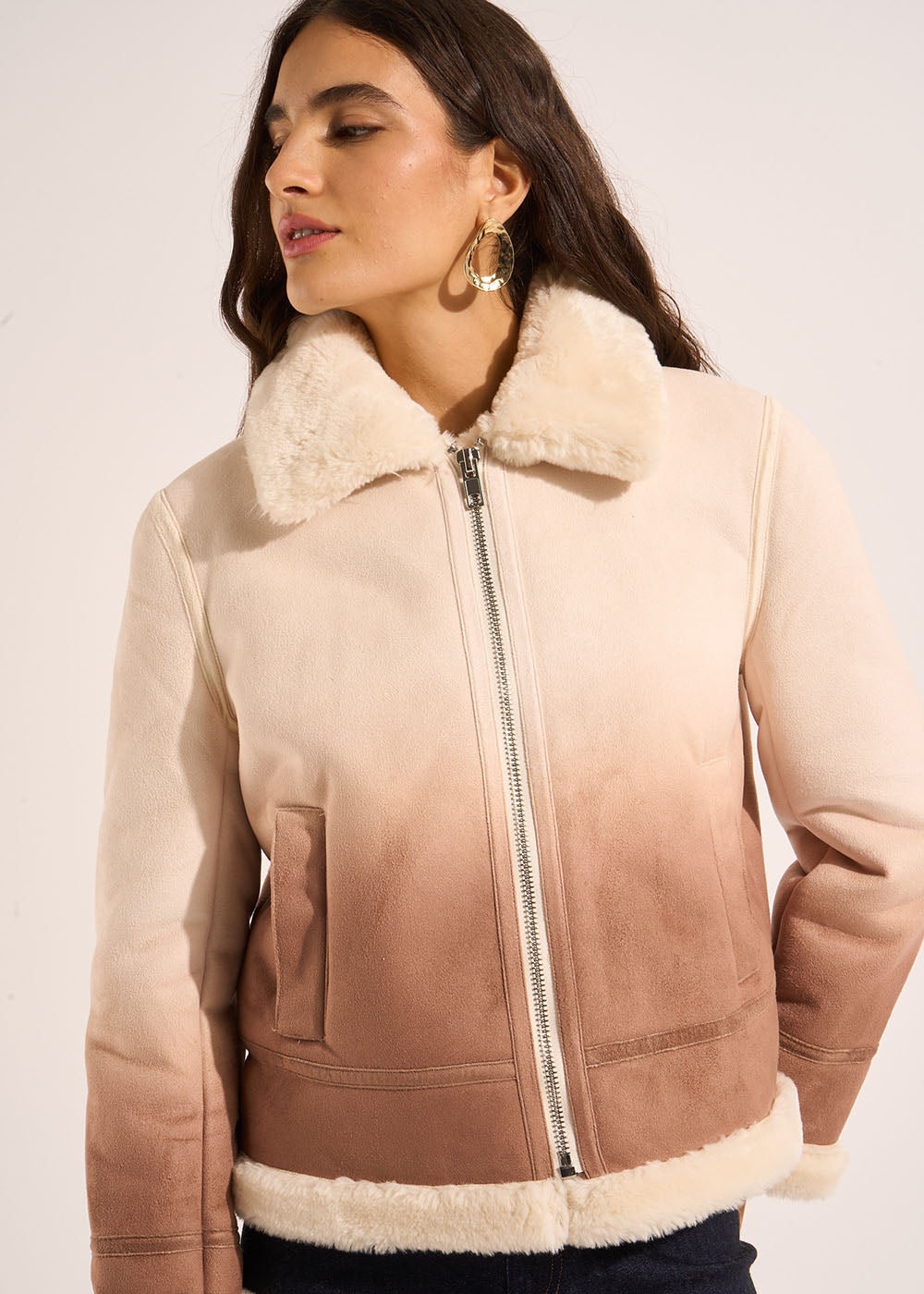 MONBLANC Deep dye jacket in faux shearling - 4 - Sud Express - Sud Express