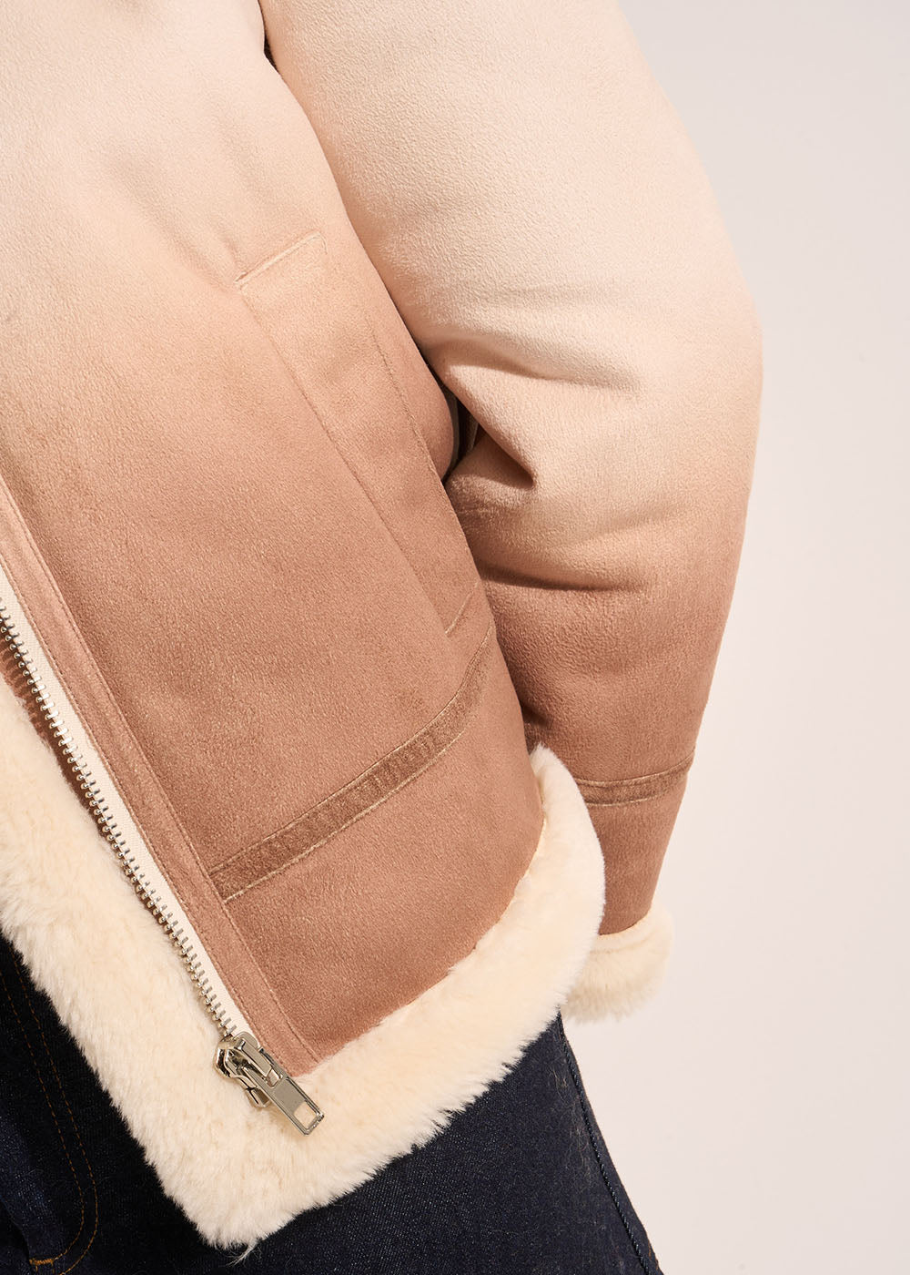 Deep dye jacket in faux shearling - Sud Express - 6 - Sud Express