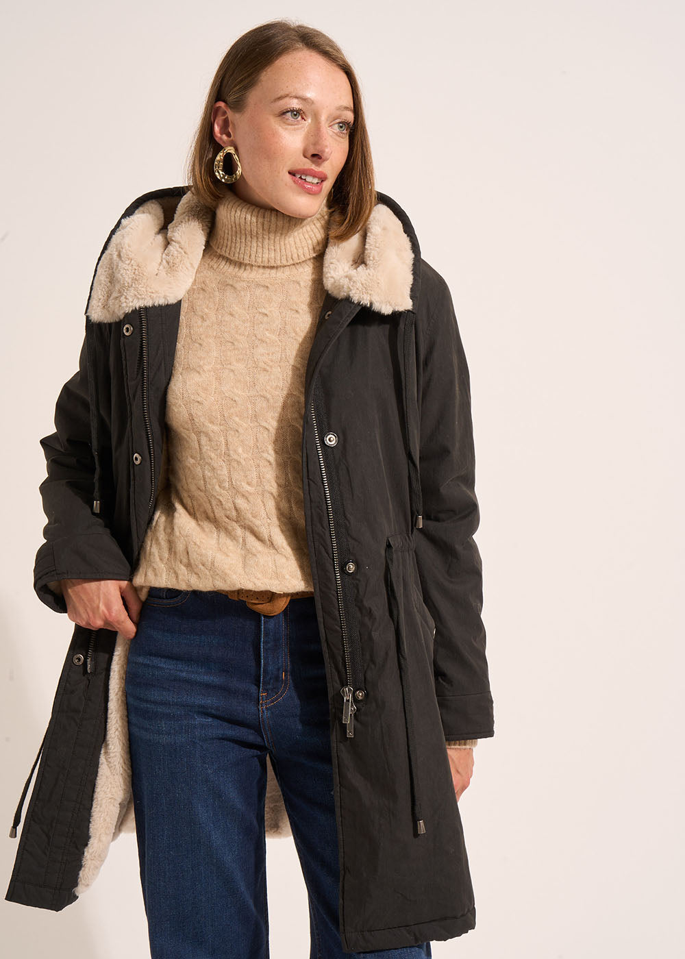 VAKILA Long hooded parka - 1 - Sud Express - Sud Express