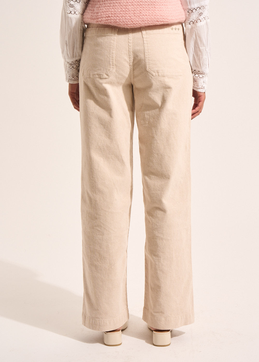 PACY Wide-leg cotton velour trousers 700 high-waisted stripes - 3 - Sud Express - Sud Express