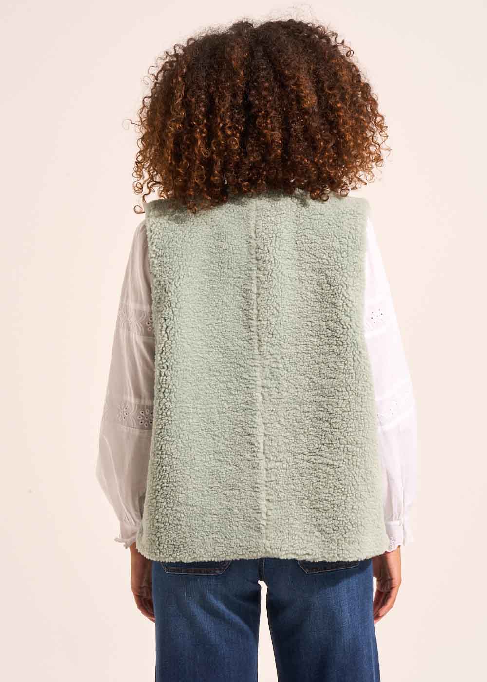 GLADYM Sleeveless faux fur cardigan - 3 - Sud Express - Sud Express