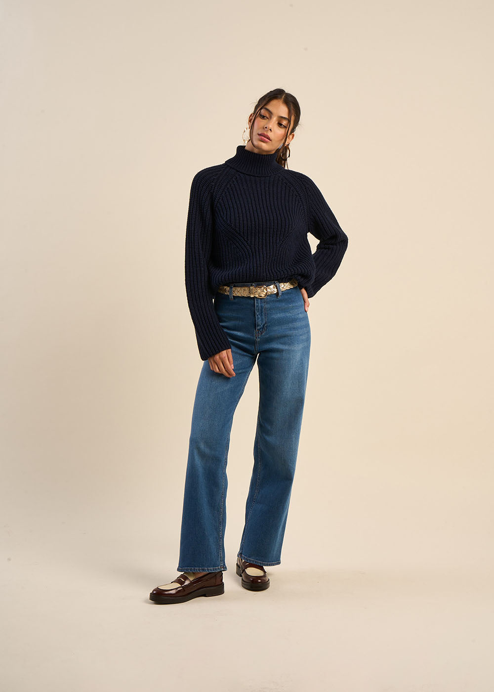 MADINIA Sweater with high collar and wide sleeves - 2 - Sud Express - Sud Express