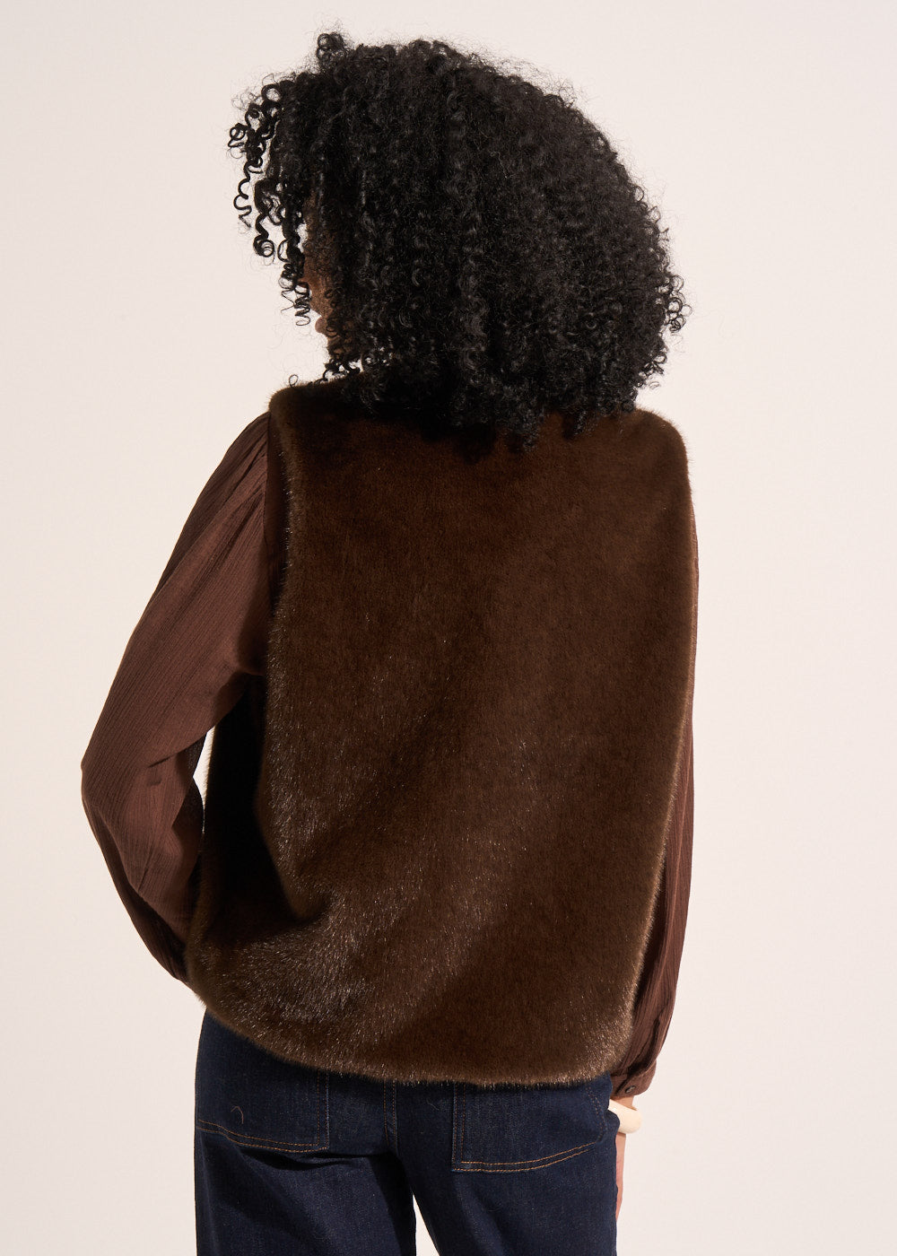 GUARANI Sleeveless faux fur cardigan - 3 - Sud Express - Sud Express