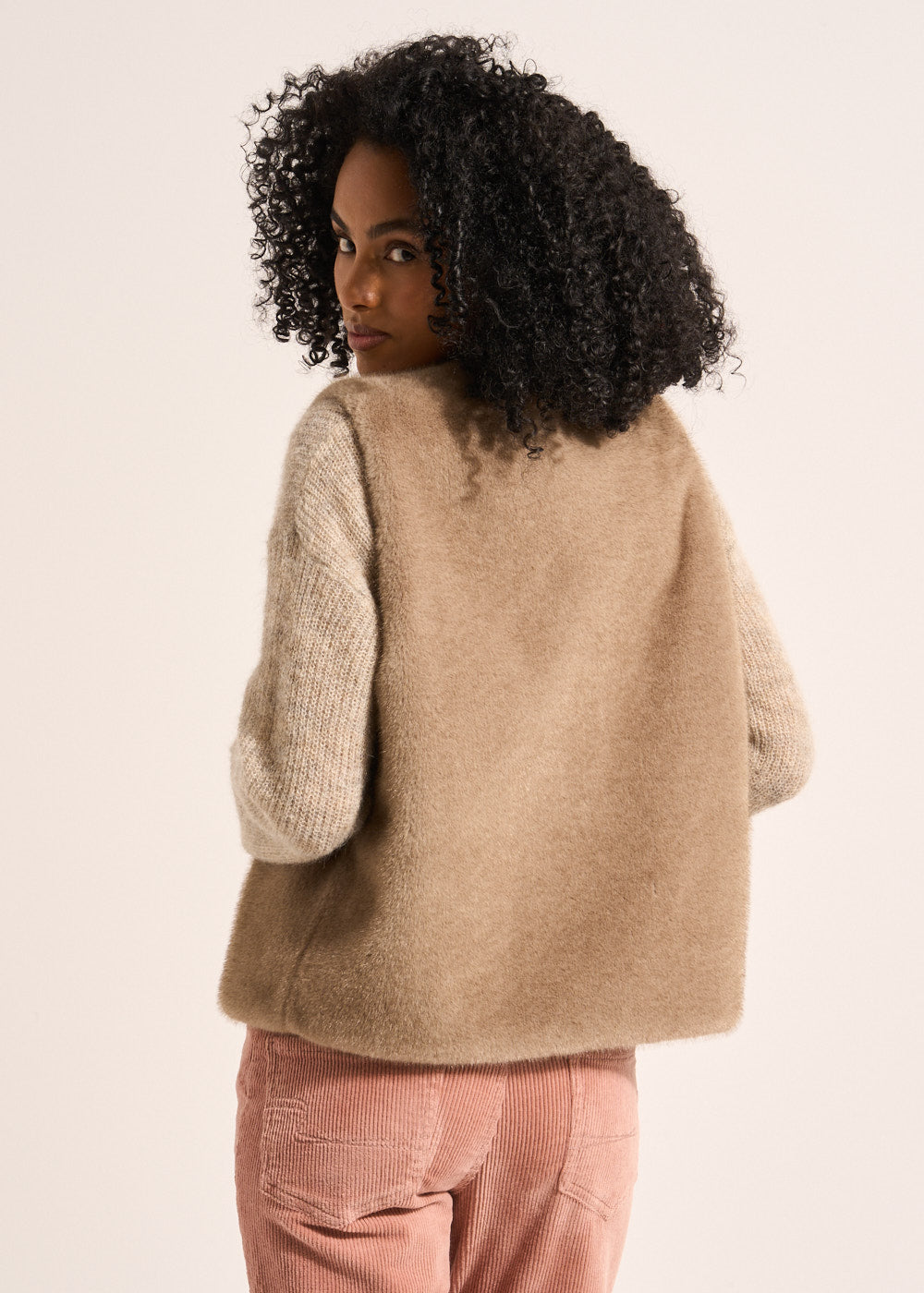 GUARANI Sleeveless faux fur cardigan - 3 - Sud Express - Sud Express