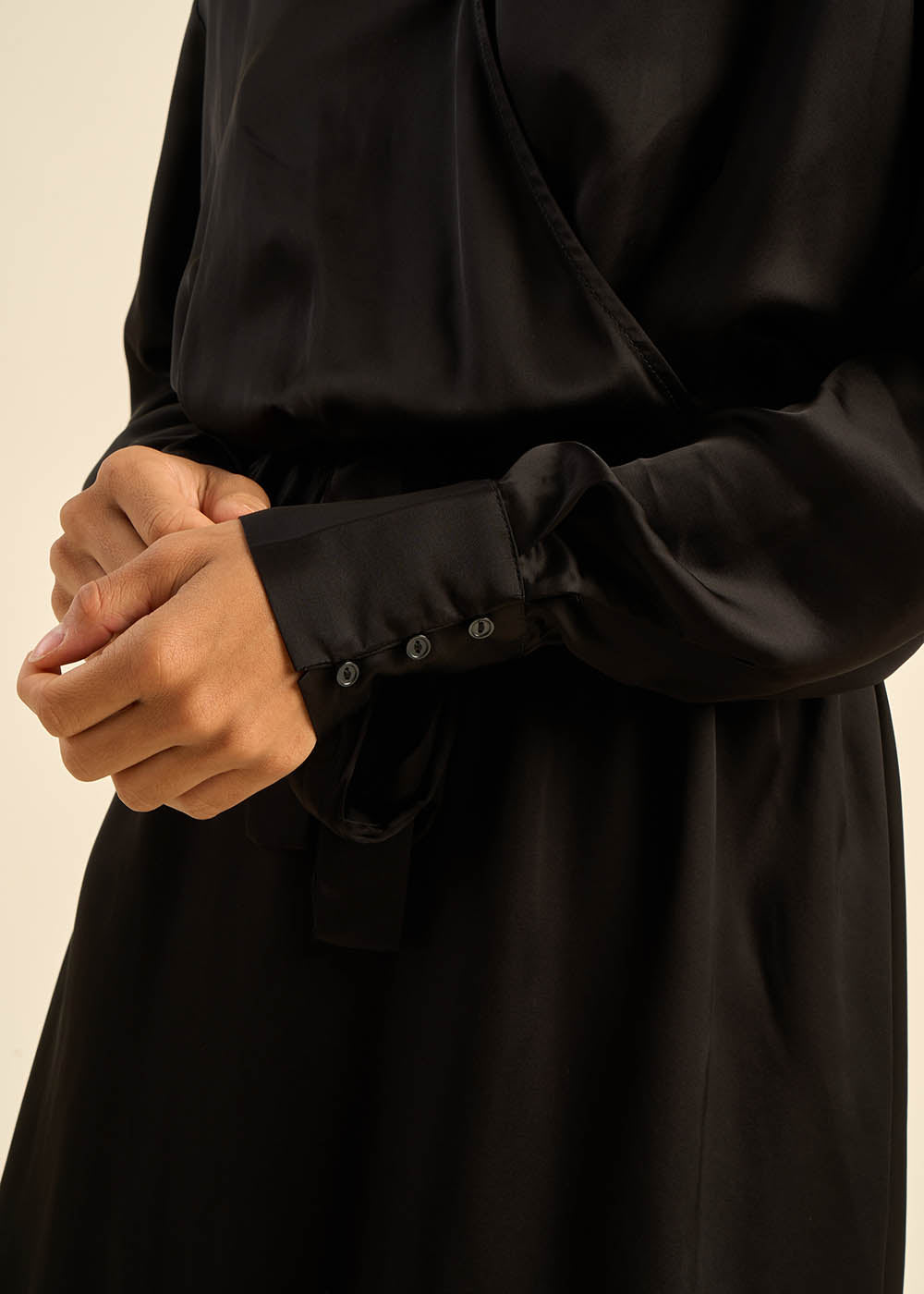 RAOBI Short satin belted dress - 2 - Sud Express - Sud Express