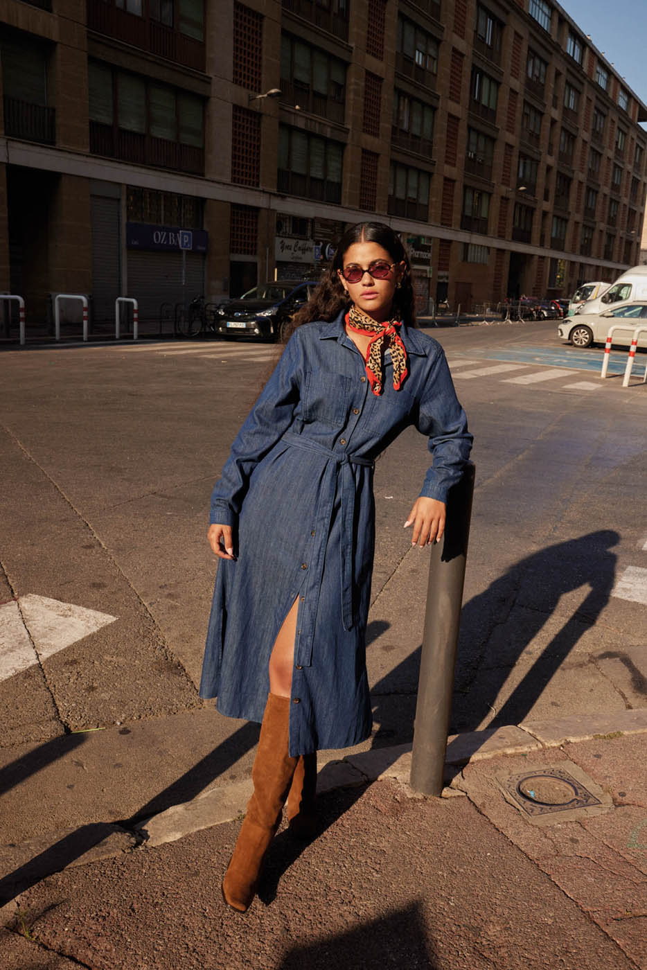 RAZKALA Mid-length denim dress - 1 - Sud Express - Sud Express