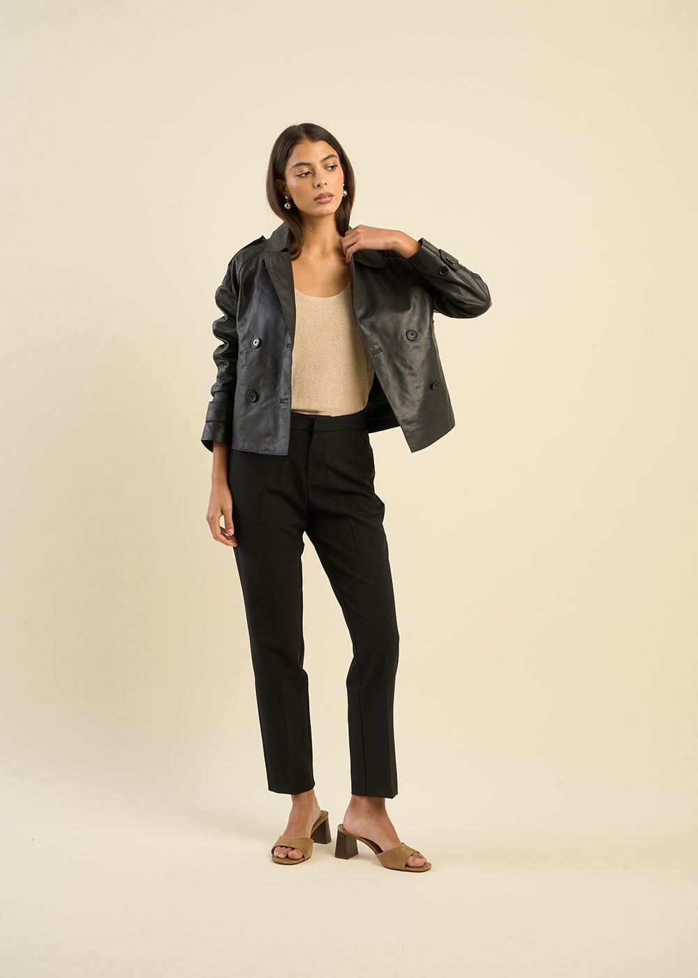 VALERE Short leather jacket - 3 - Sud Express - Sud Express
