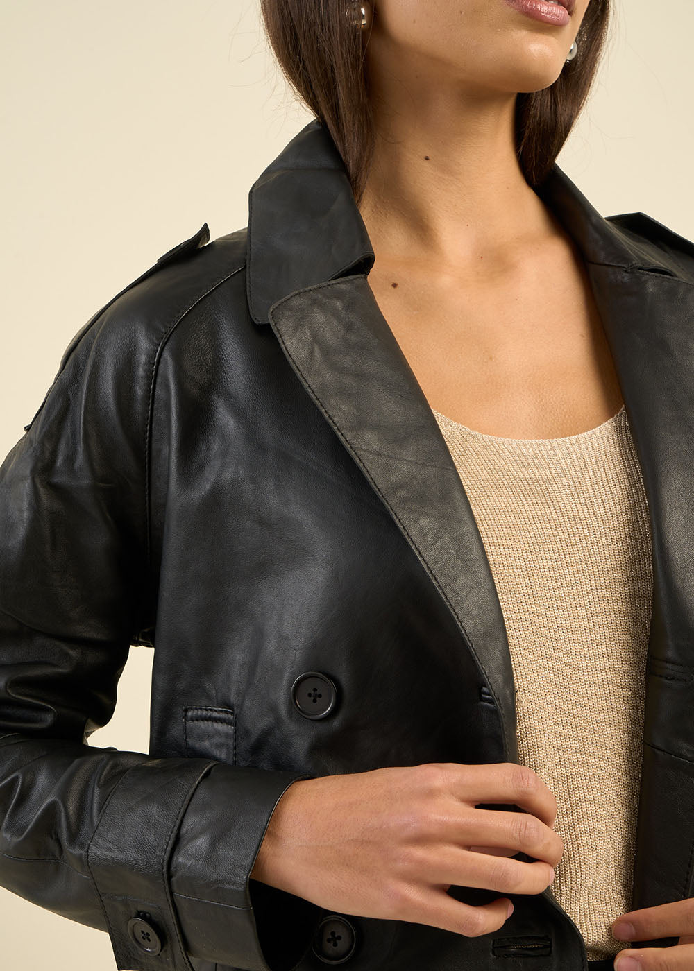 Short leather jacket - Sud Express - 6 - Sud Express