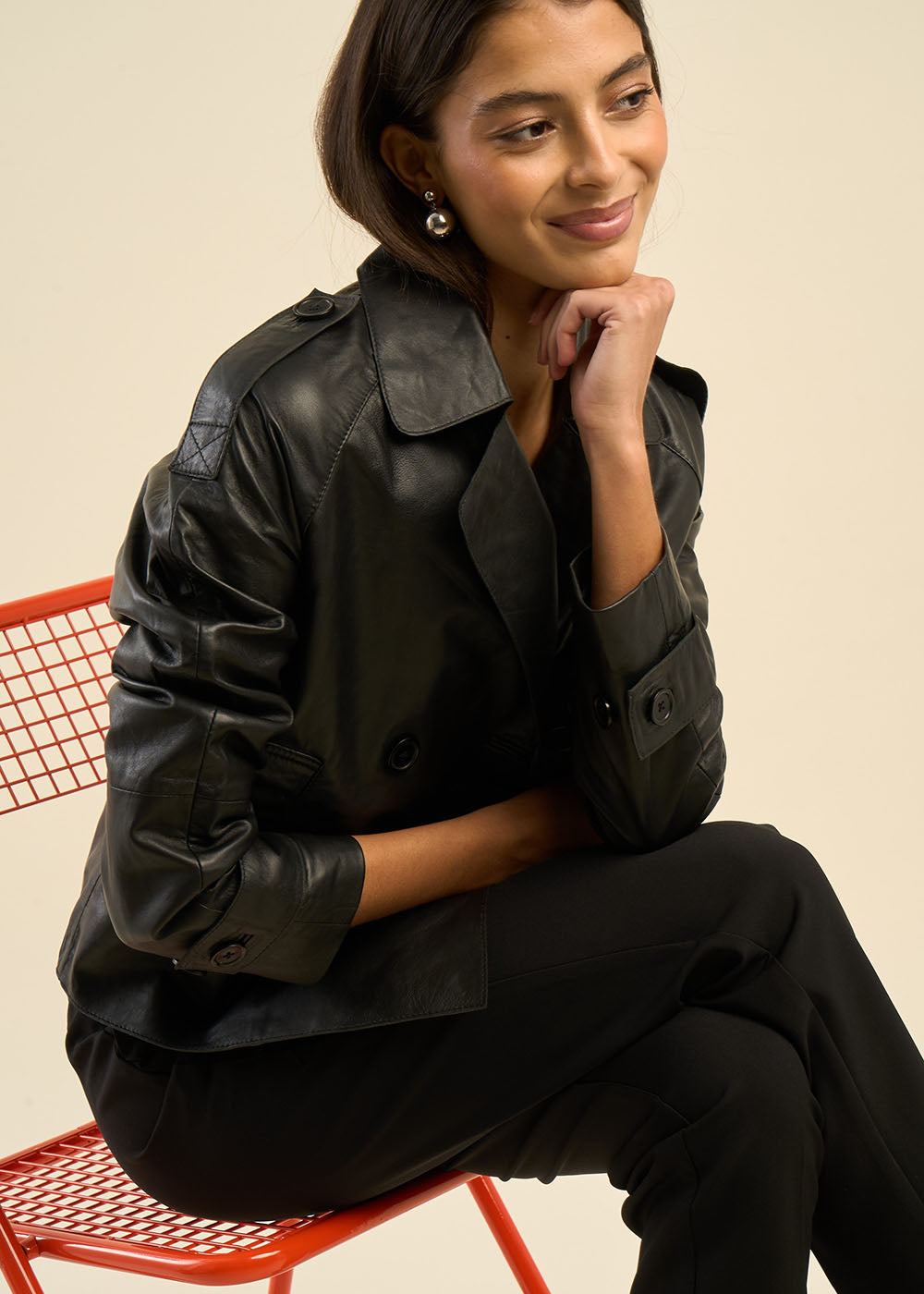 VALERE Short leather jacket - 1 - Sud Express - Sud Express