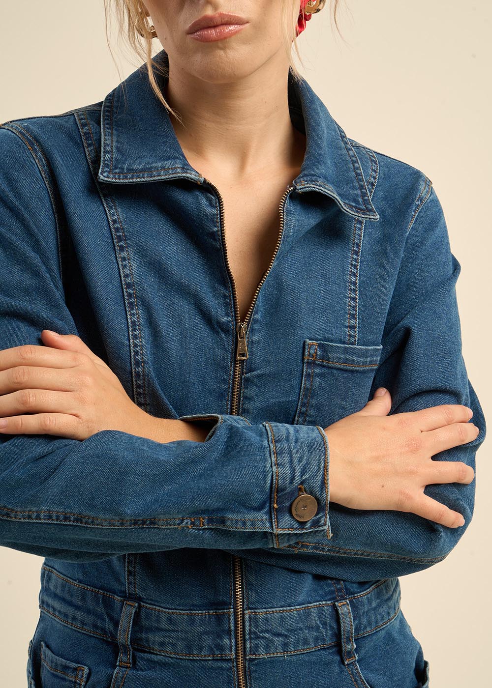 CLARY Denim trouser jumpsuit - 2 - Sud Express - Sud Express