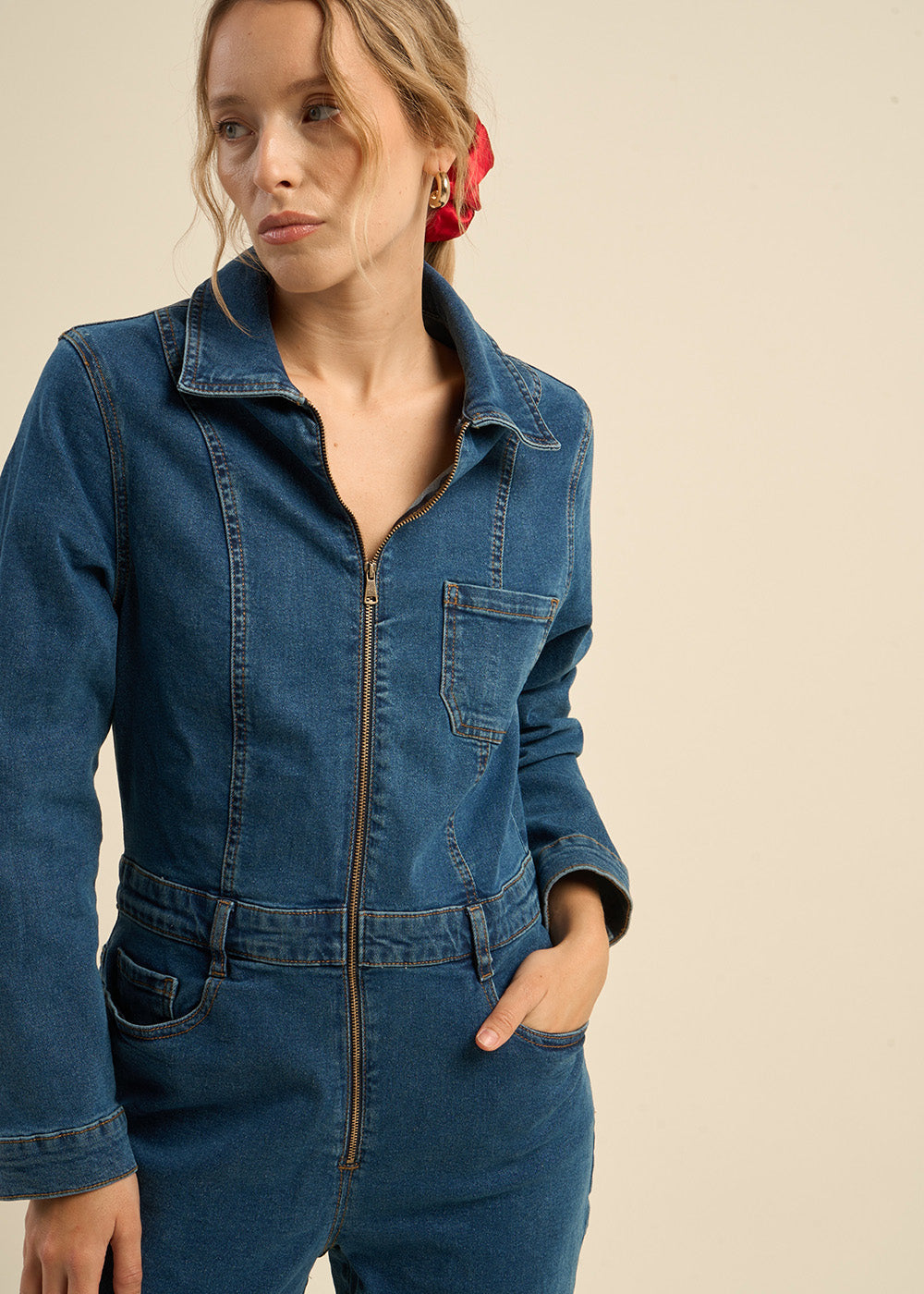 Denim trouser jumpsuit - Sud Express - 5 - Sud Express