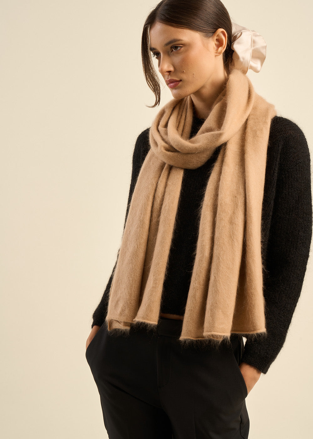 ELECTRY Wool and cashmere brushed scarf - 2 - Sud Express - Sud Express