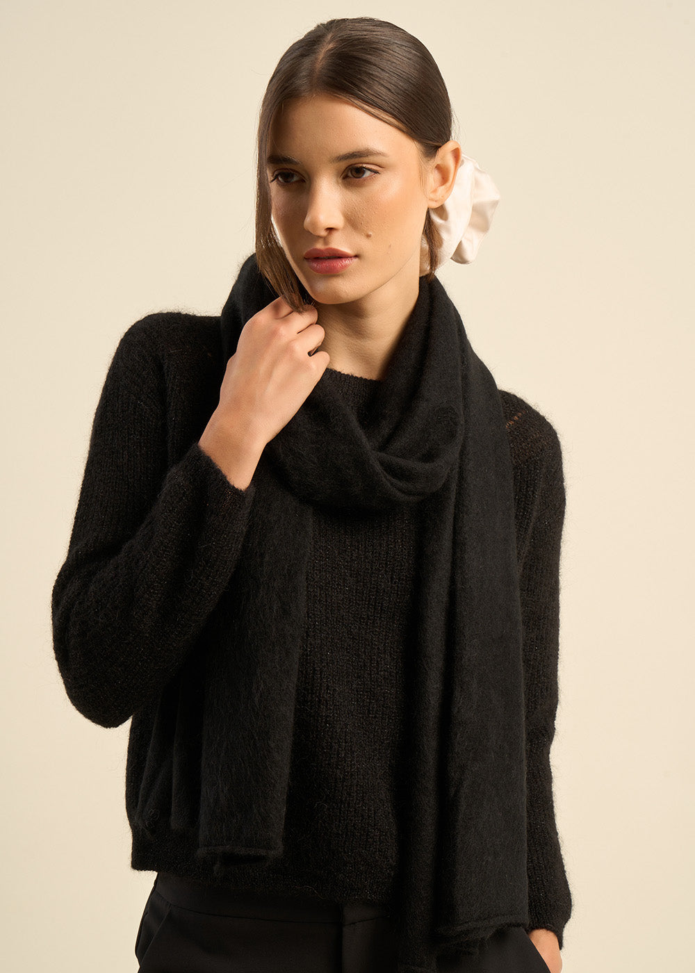 ELECTRY Wool and cashmere brushed scarf - 2 - Sud Express - Sud Express