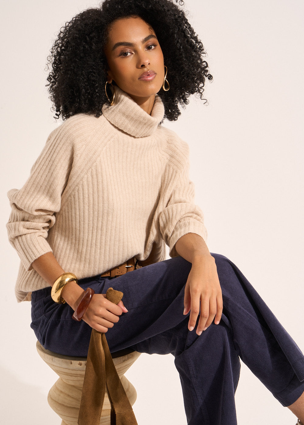 MADINAX Cashmere stand-up collar jumper - 1 - Sud Express - Sud Express