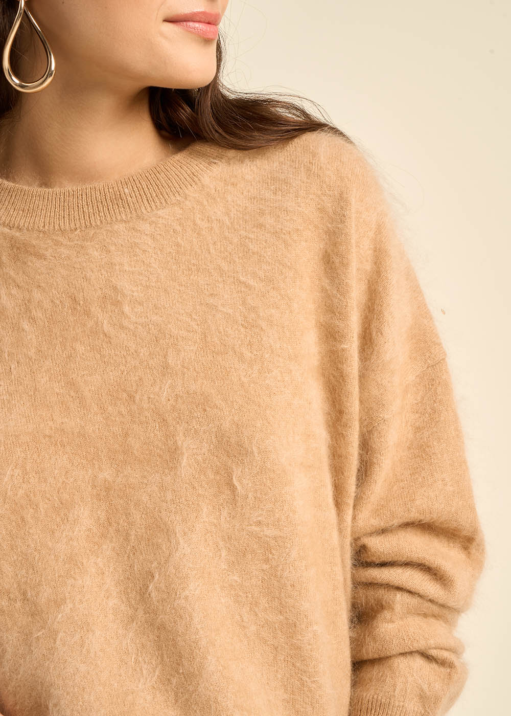 MARINETTY Round-neck sweater in brushed wool and cashmere - 2 - Sud Express - Sud Express