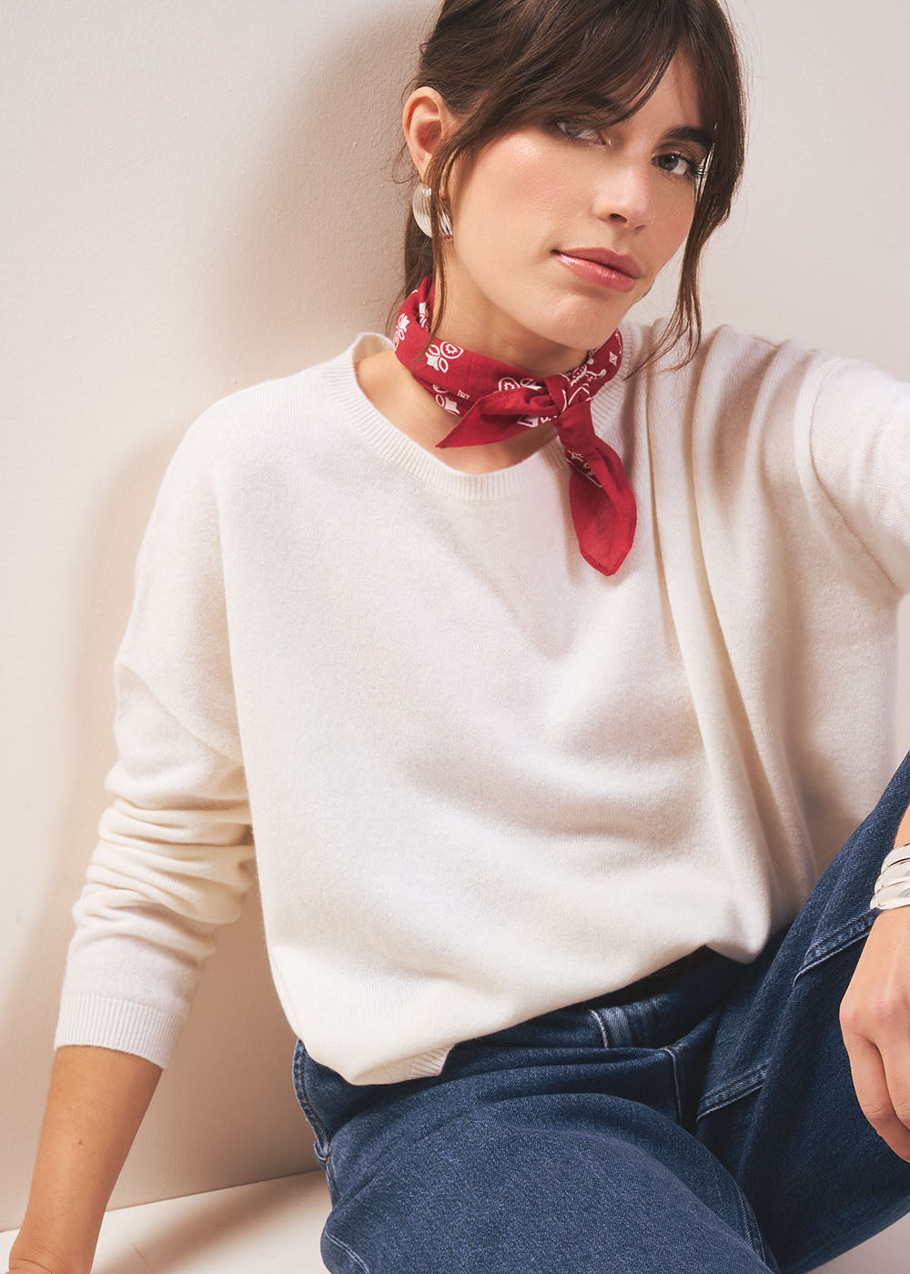 MONA 100% cashmere boat-neck jumper - 1 - Sud Express - Sud Express