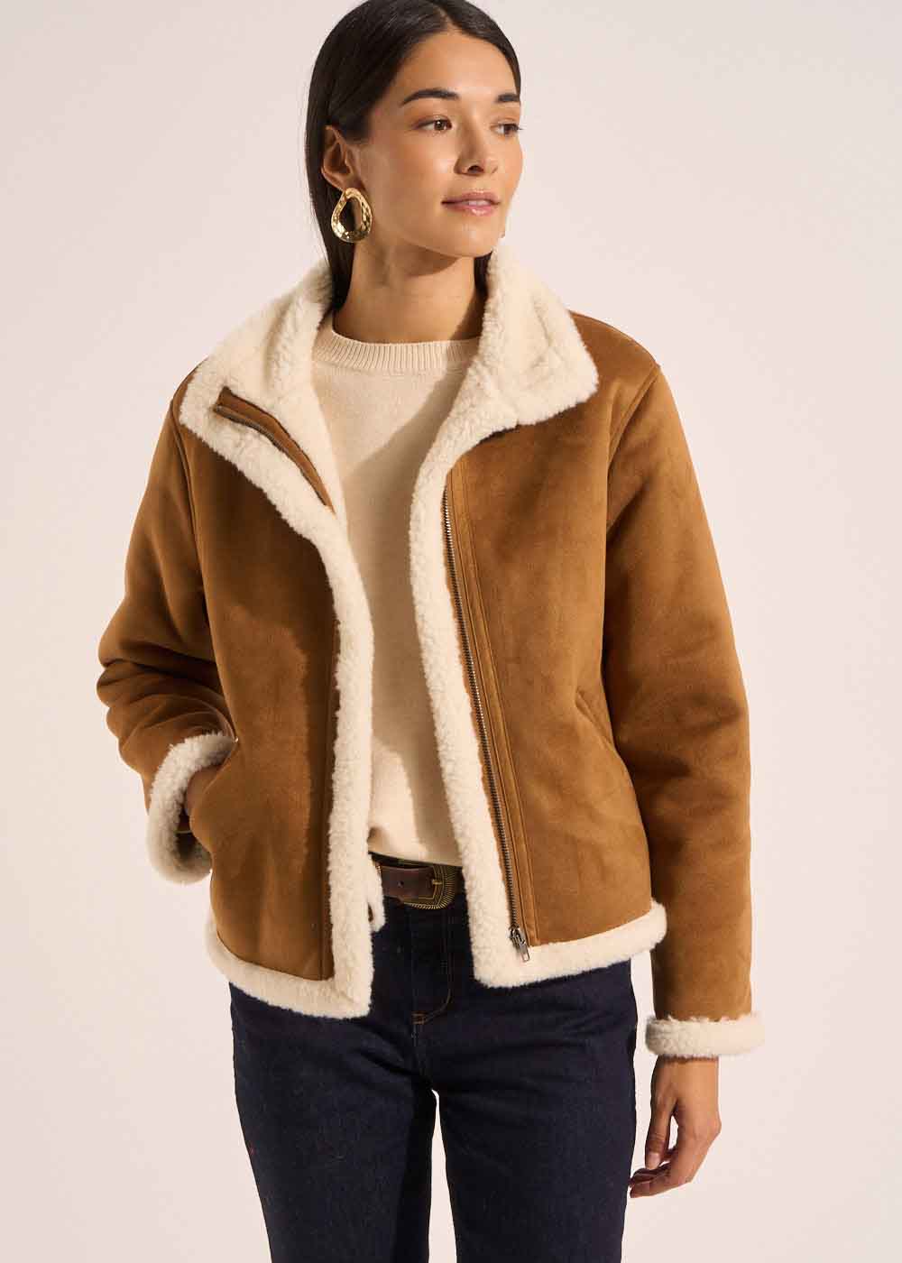 MARTINA Faux fur jacket - 1 - Sud Express - Sud Express