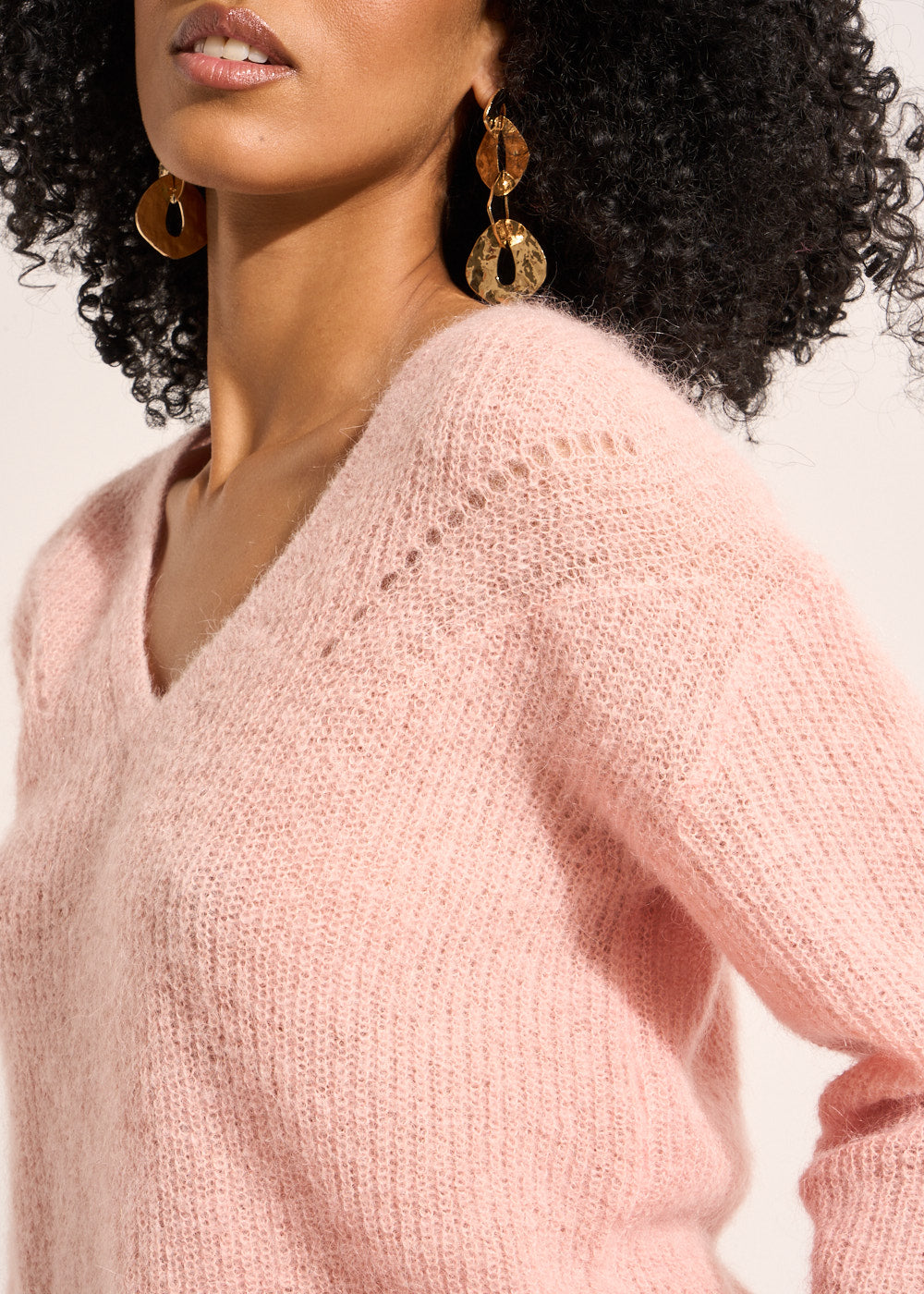 MANNAKO V-neck sweater with 3/4-length sleeves - 4 - Sud Express - Sud Express