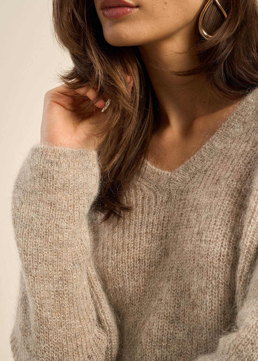 MANNAKOX V-neck sweater with 3/4-length sleeves - 4 - Sud Express - Sud Express