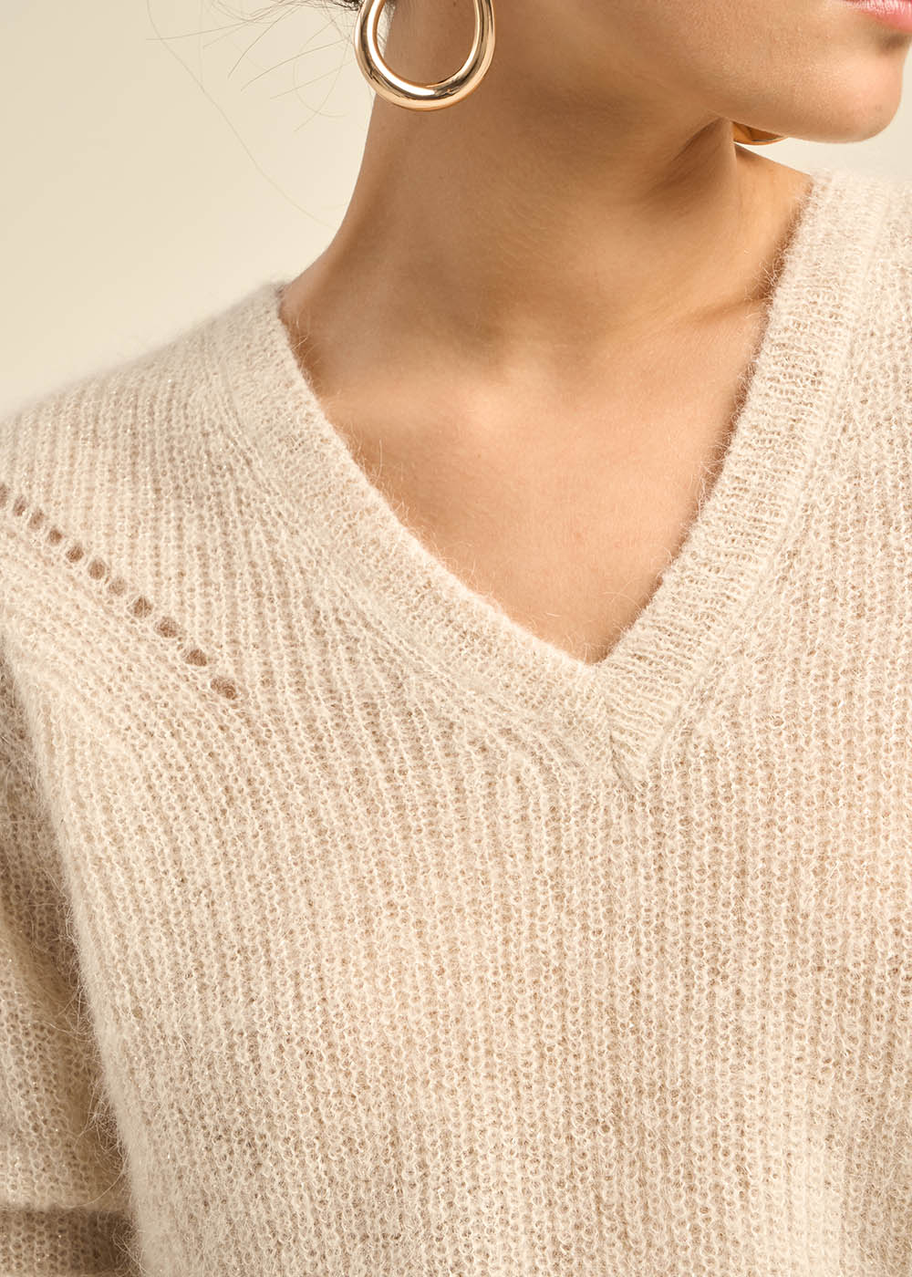 MANNAKOX V-neck sweater with 3/4-length sleeves - 2 - Sud Express - Sud Express