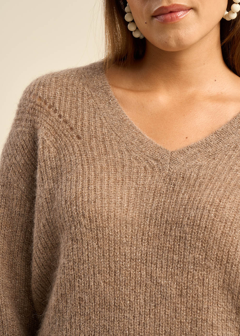 MANNAKOX V-neck sweater with 3/4-length sleeves - 2 - Sud Express - Sud Express