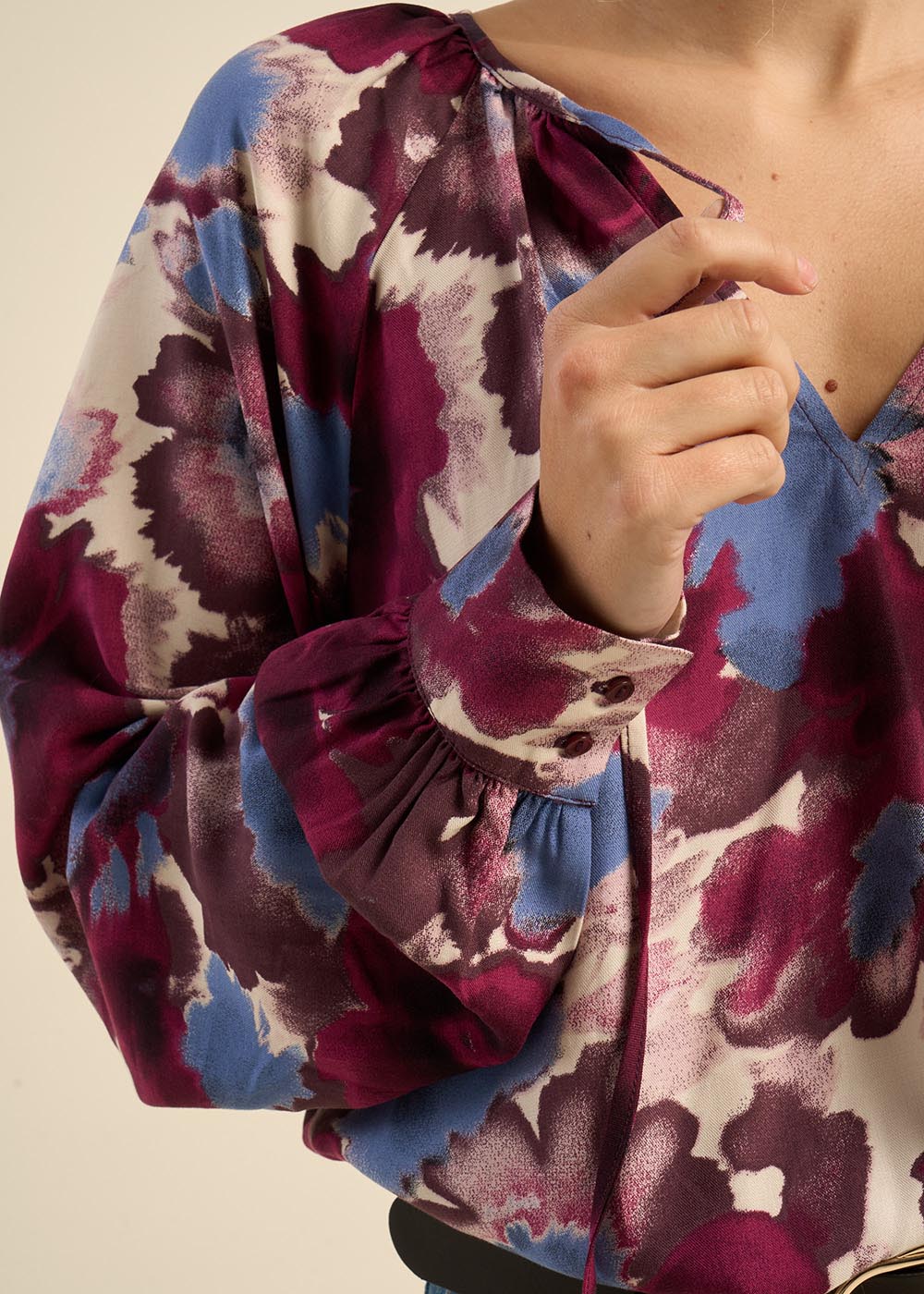 TOCHI Printed blouse with puffed sleeves - 2 - Sud Express - Sud Express
