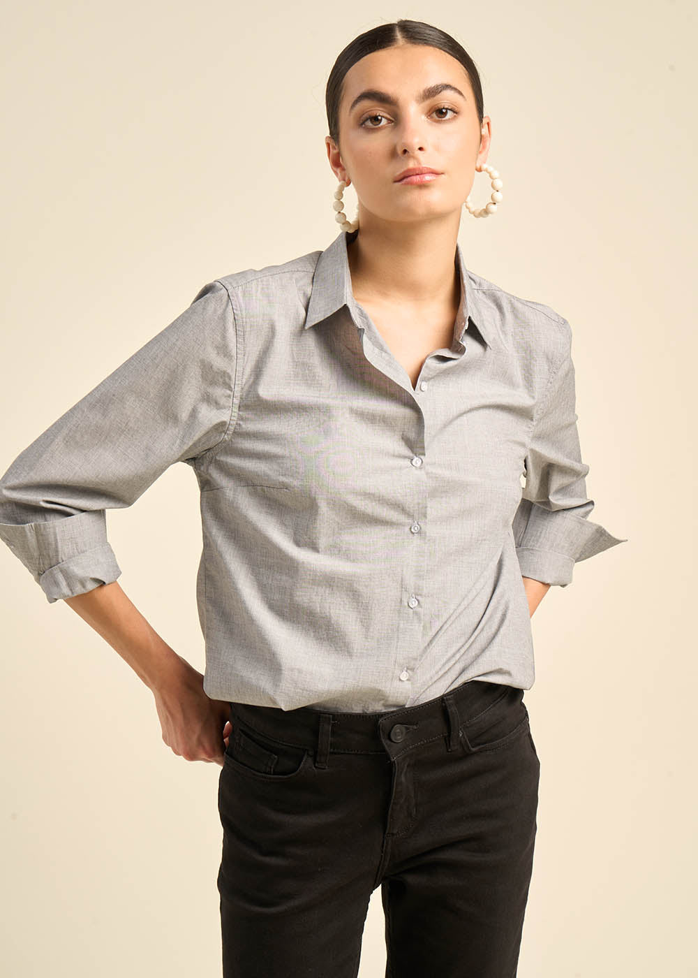 Long-sleeved slim-fit shirt - Sud Express - 5 - Sud Express