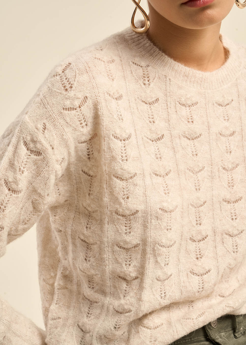 MONCHOU Fancy knit short neck sweater - 2 - Sud Express - Sud Express