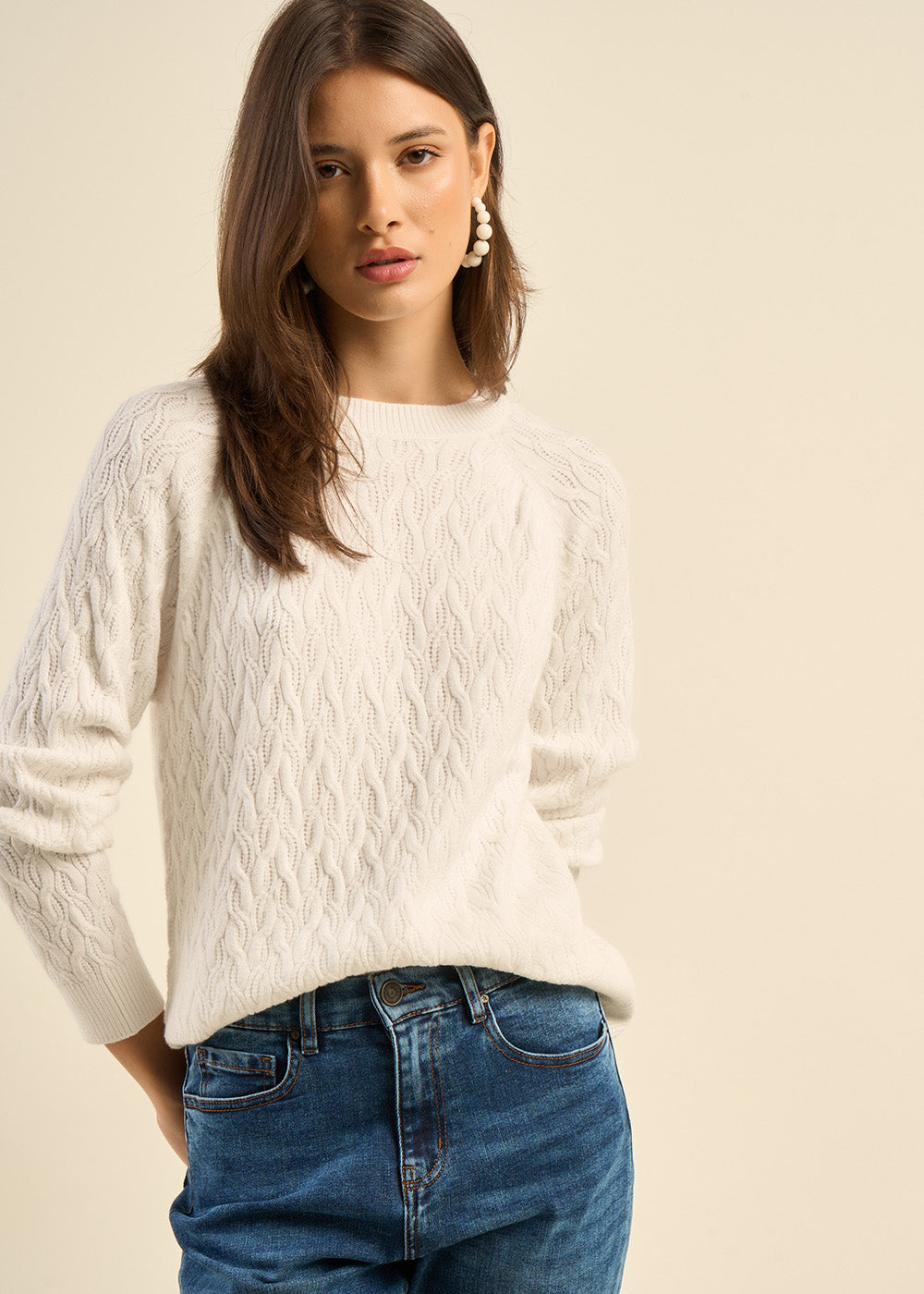 MARLAN Sweater with boat neck and fancy knit - 2 - Sud Express - Sud Express