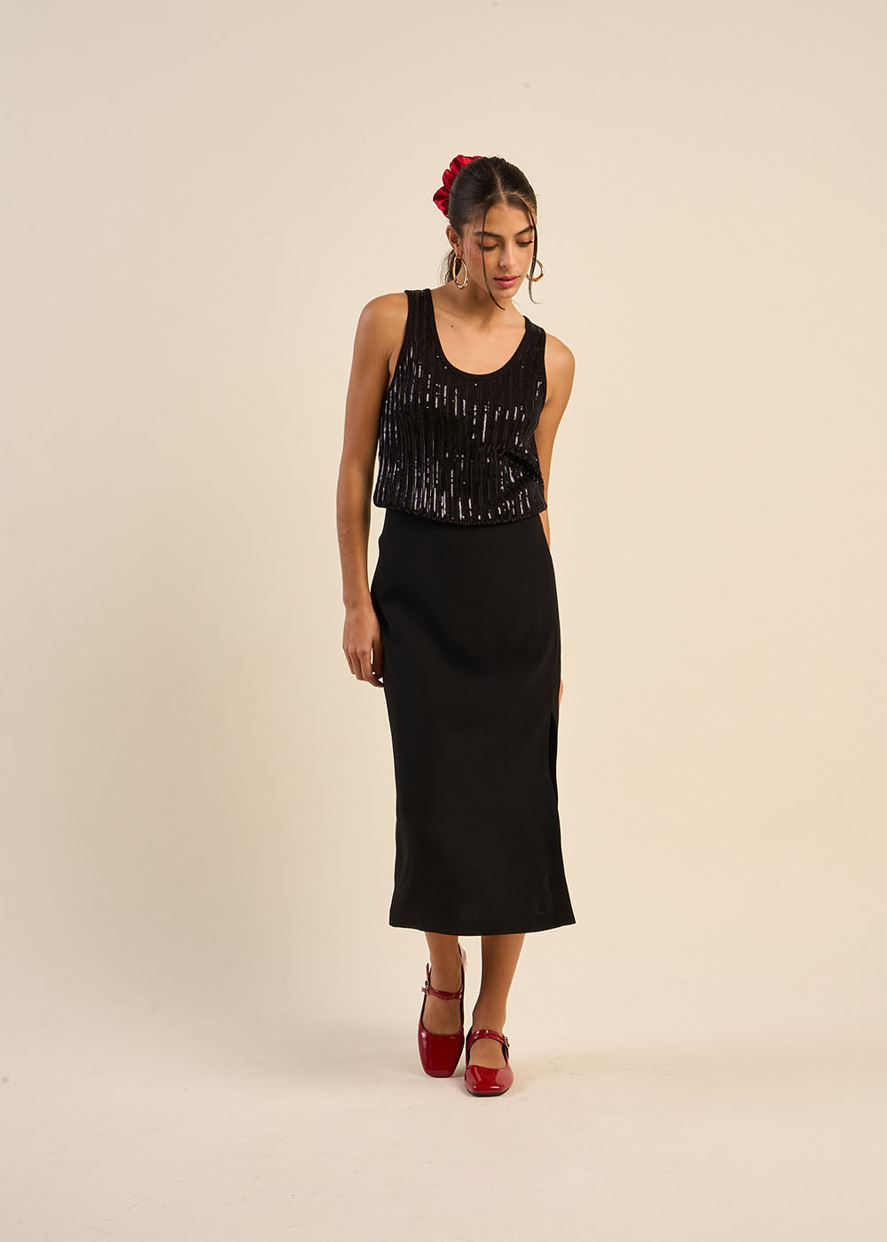 DARIA Sequin mesh tank top - 1 - Sud Express - Sud Express