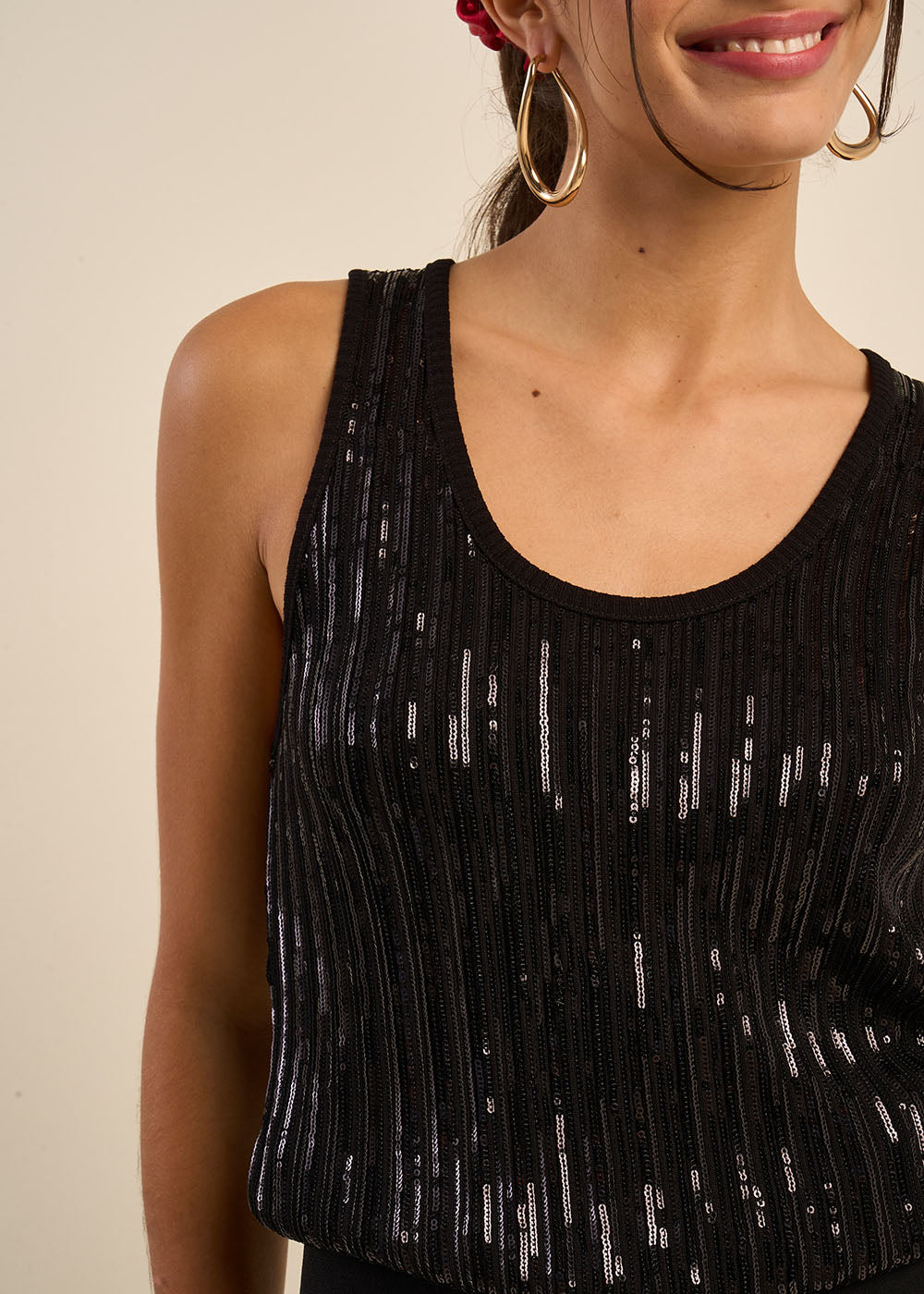 DARIA Sequin mesh tank top - 4 - Sud Express - Sud Express