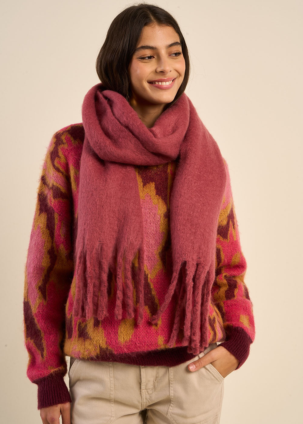 ELAINE Fringed scarf - 2 - Sud Express - Sud Express