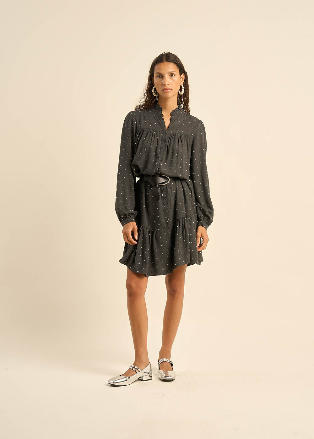 ROLYN Short button-down dress with long sleeves - 1 - Sud Express - Sud Express