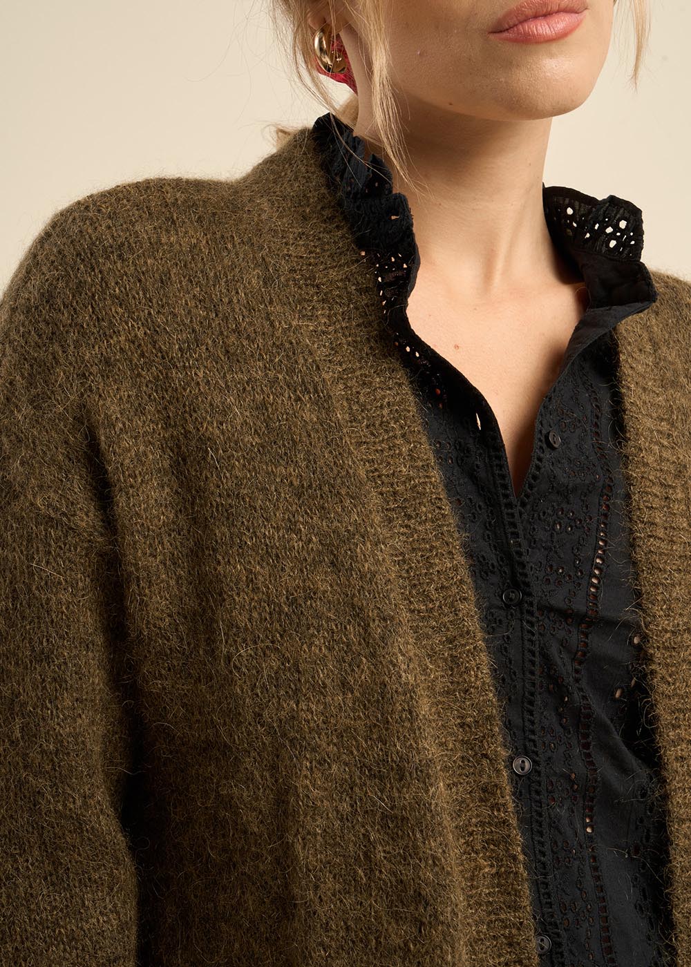 Mid-length open cardigan - Sud Express - 2 - Sud Express