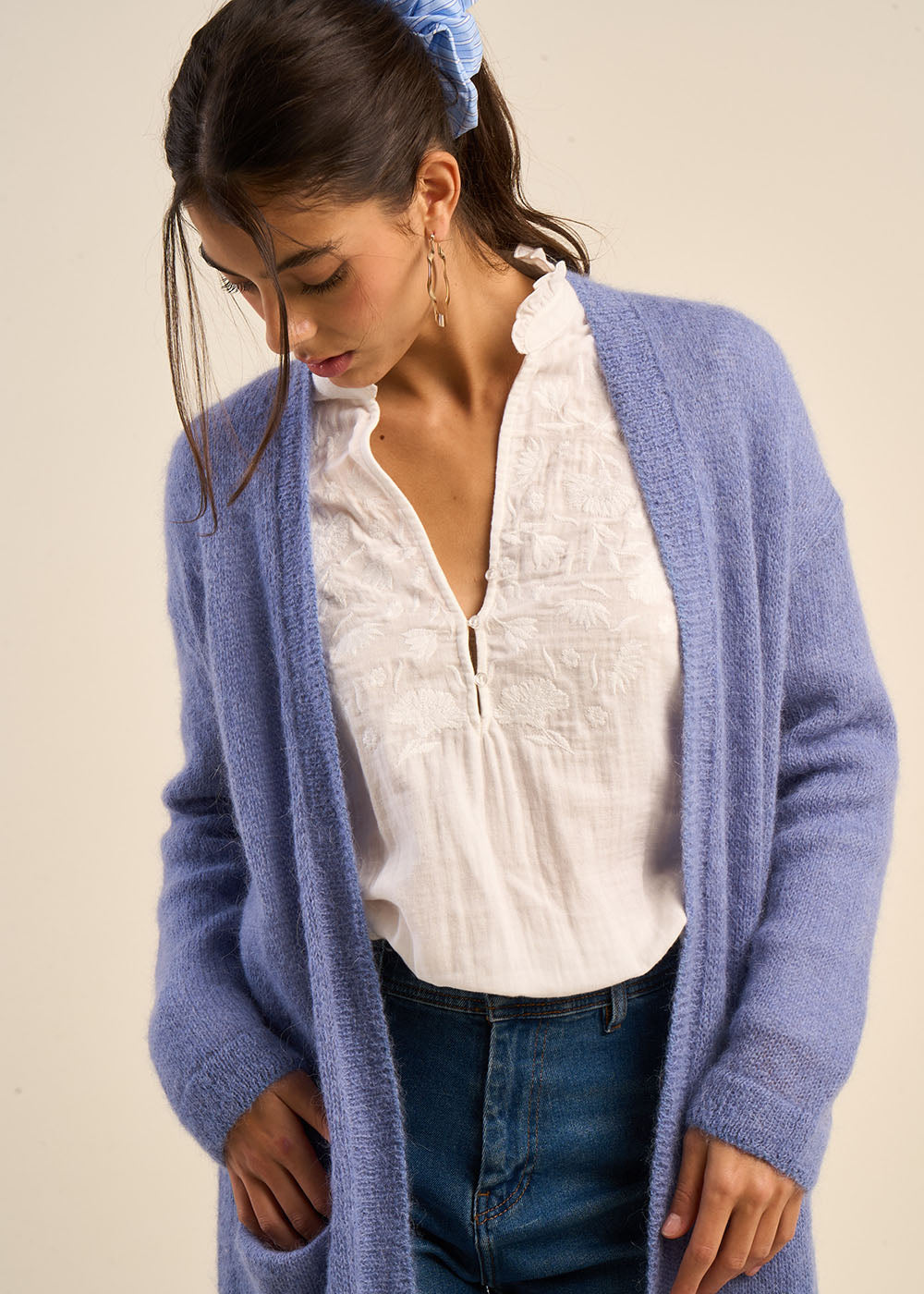 Mid-length open cardigan - Sud Express - 2 - Sud Express