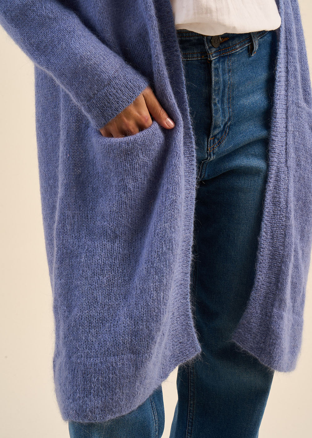 Mid-length open cardigan - Sud Express - 4 - Sud Express