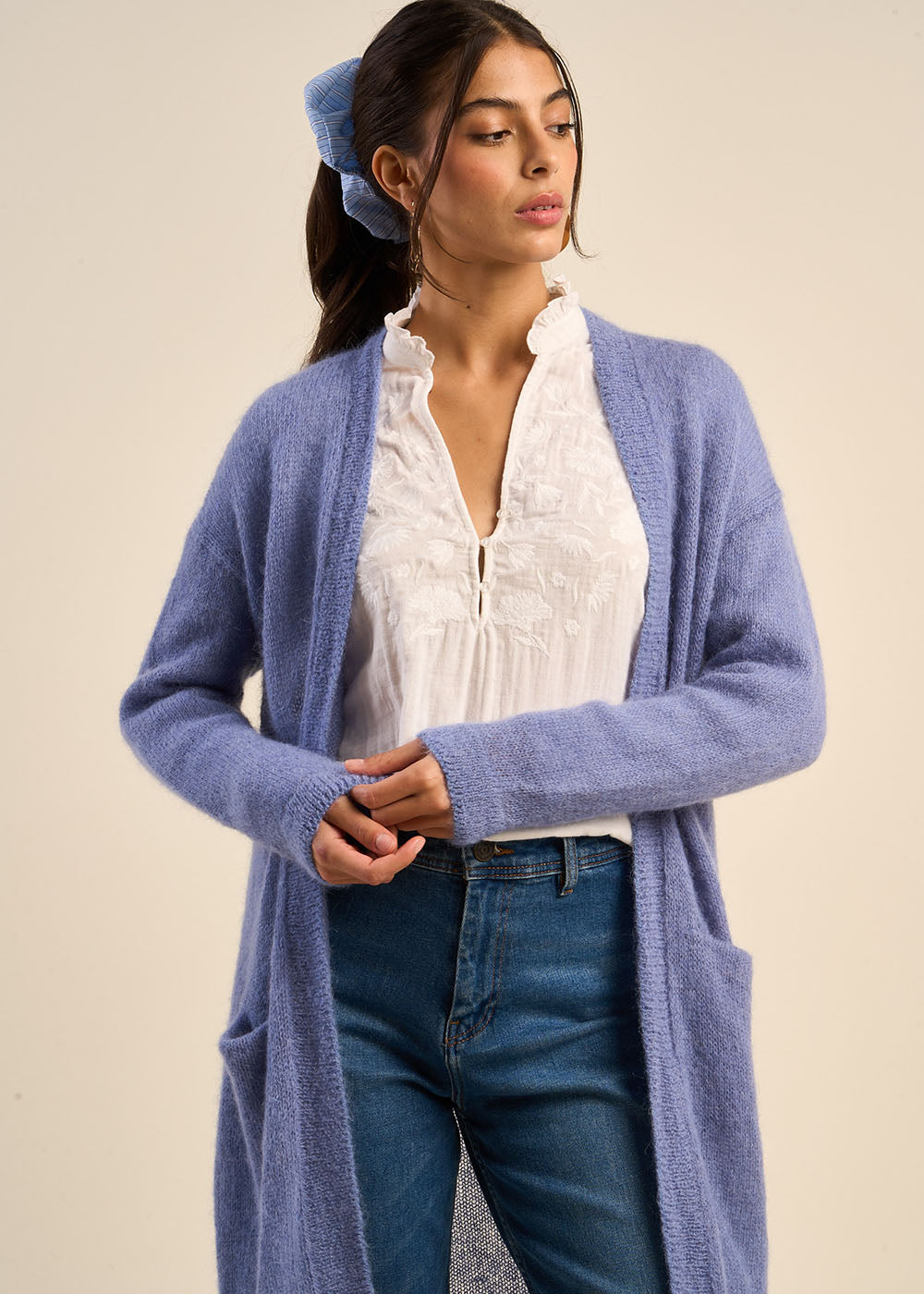 Mid-length open cardigan - Sud Express - 5 - Sud Express