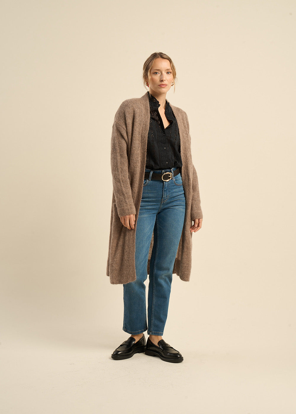 Mid-length open cardigan - Sud Express - 5 - Sud Express