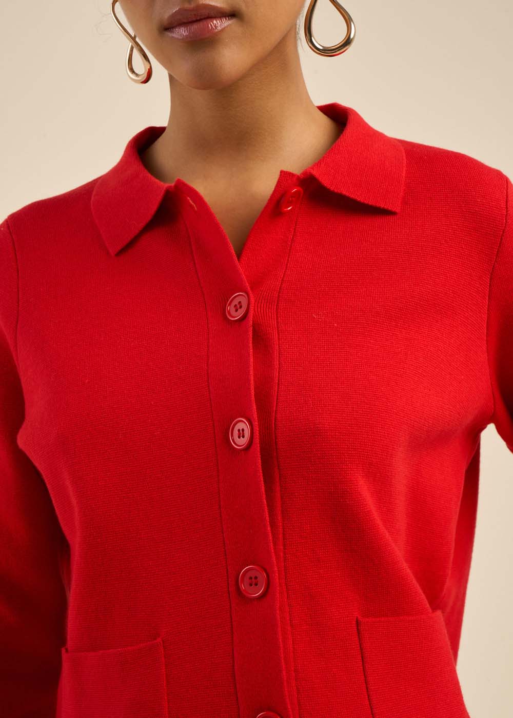 GASPARDY Straight cardigan with shirt collar - 2 - Sud Express - Sud Express