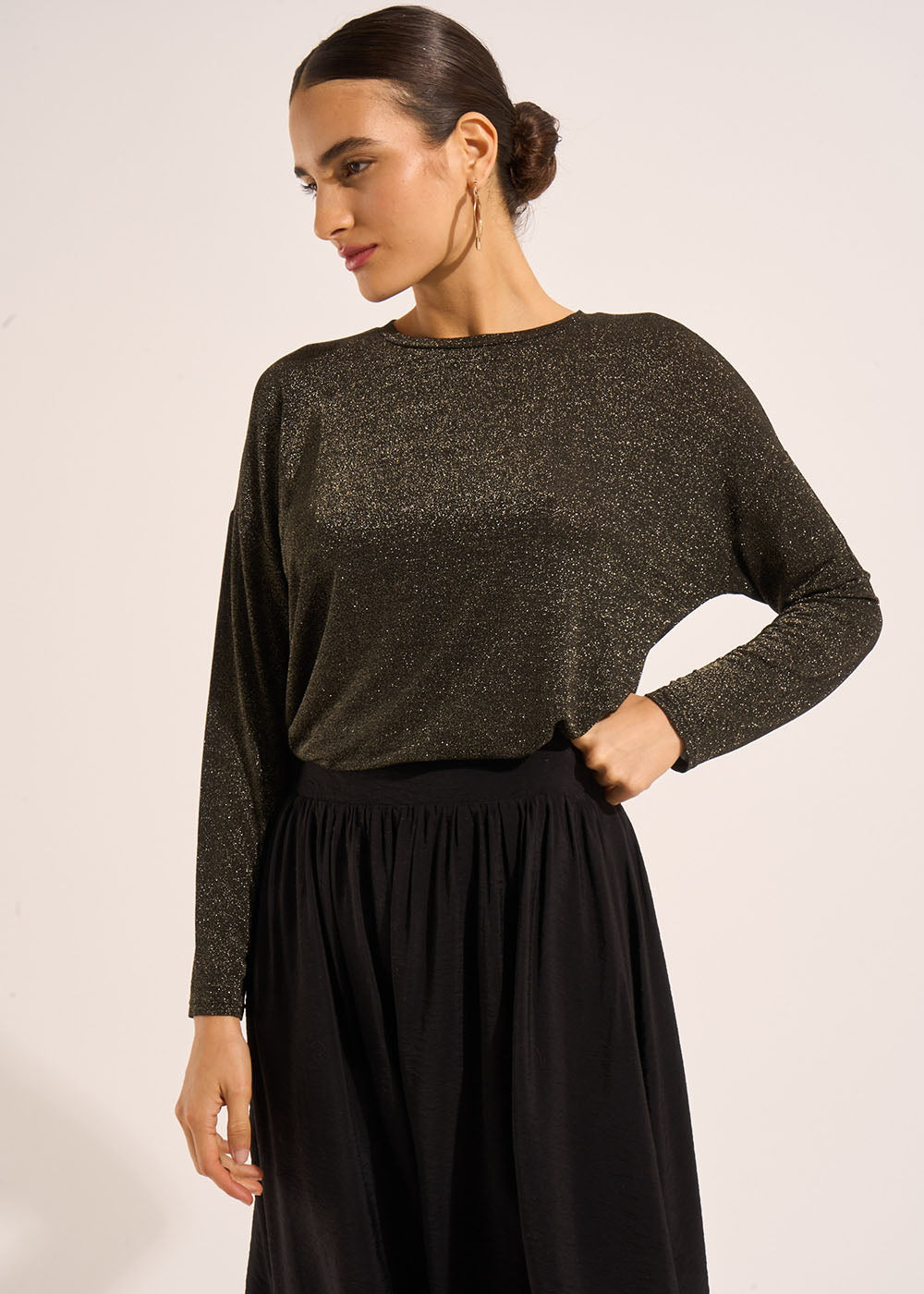 TIMONIA Long-sleeve t-shirt with shiny details - 1 - Sud Express - Sud Express