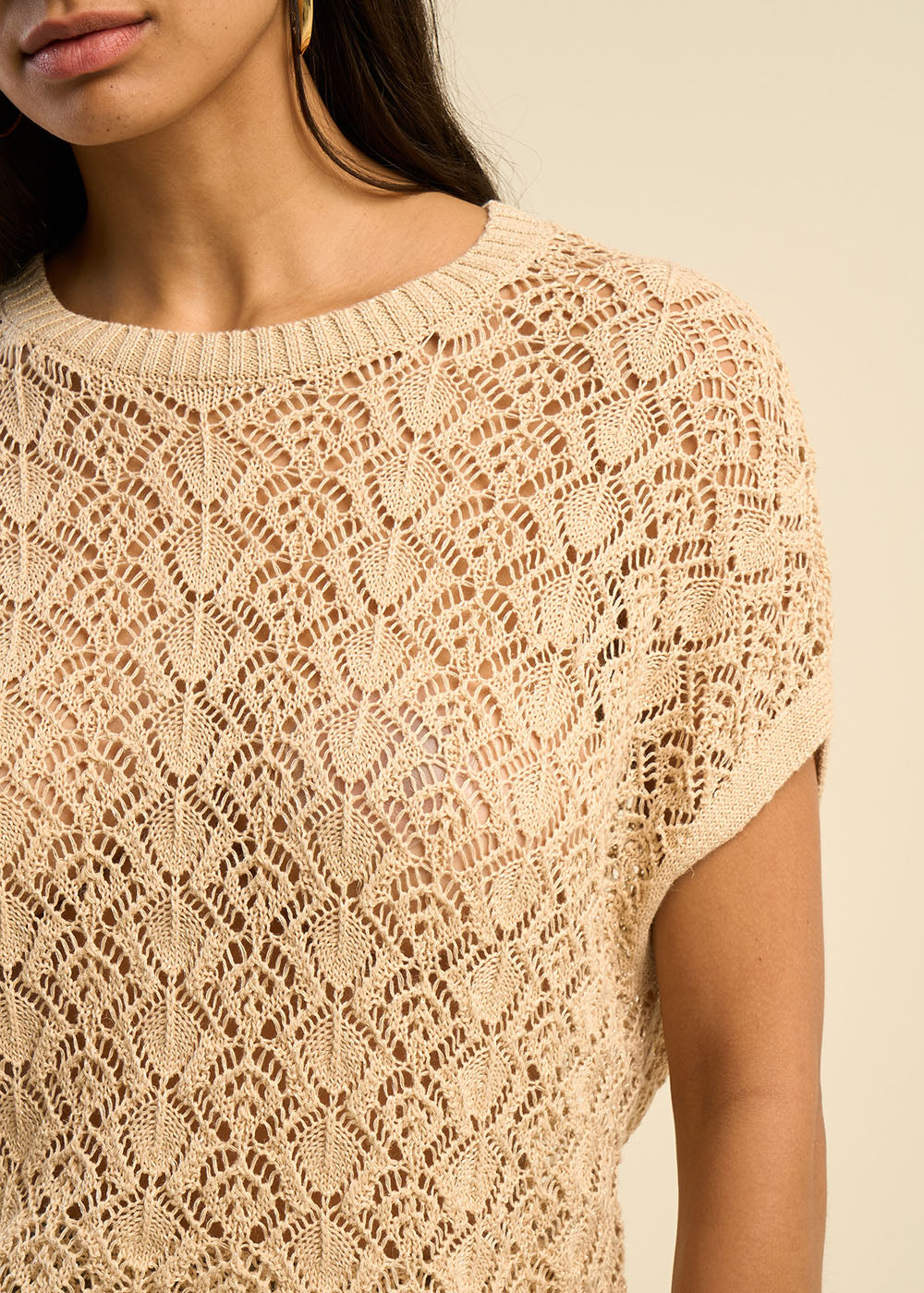 MAGGYA A sleeveless, round-neck, openwork sweater - 1 - Sud Express - Sud Express