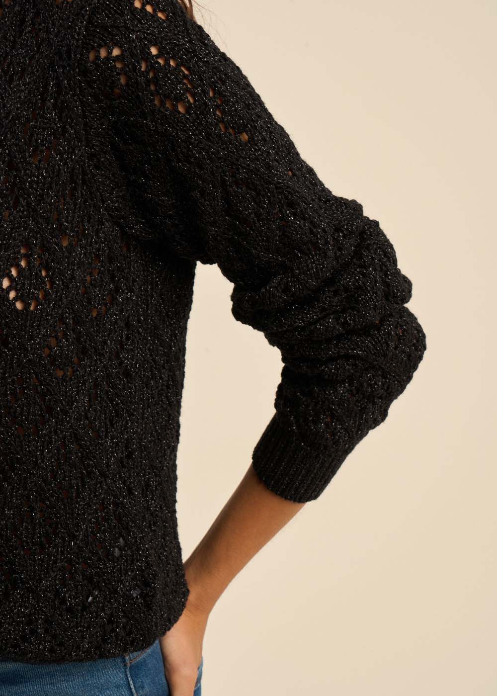 GELIA Chic openwork cardigan with lurex detailing - 2 - Sud Express - Sud Express